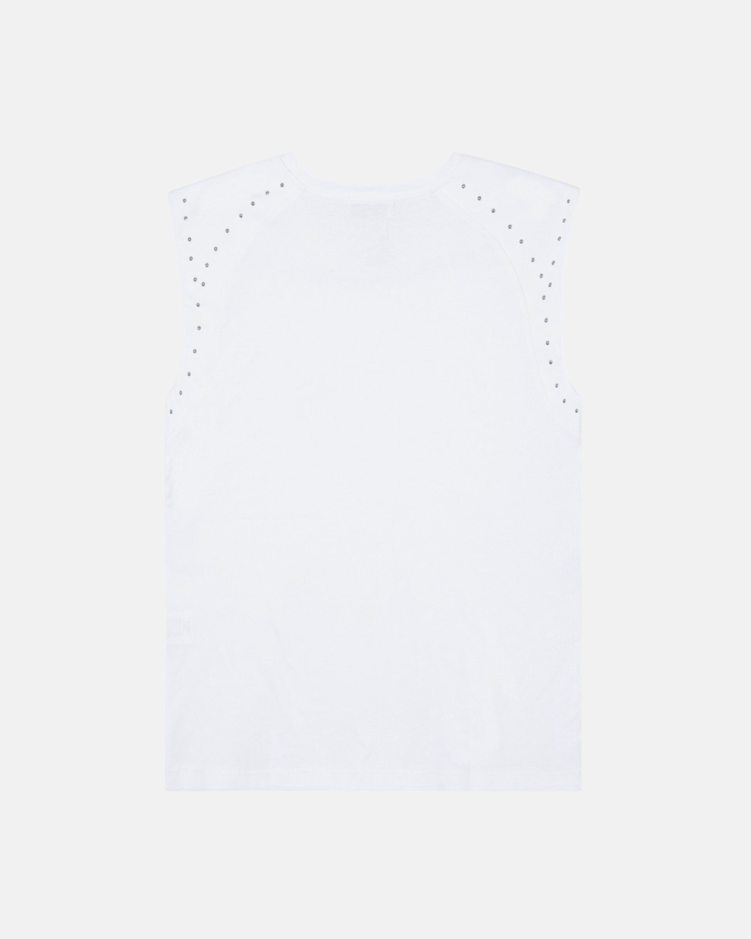 Camiseta woman hombreras detalle tachuelas negra - Silbon - Blanco Blanco-4