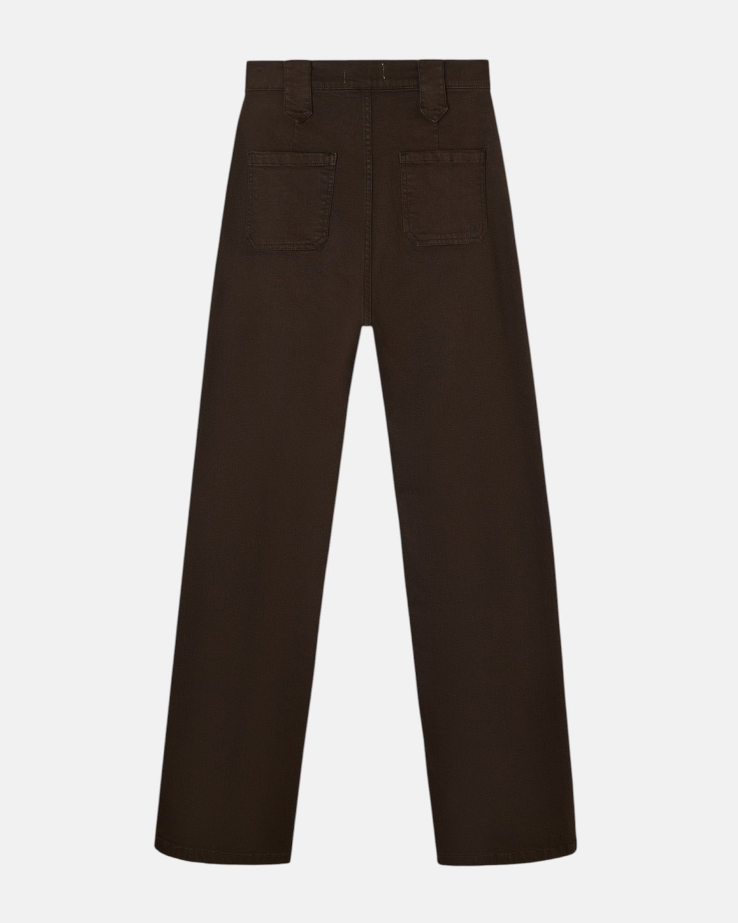 Pantalon denim recto detalle hebillas marron - Silbon - Marrón Marrón-4