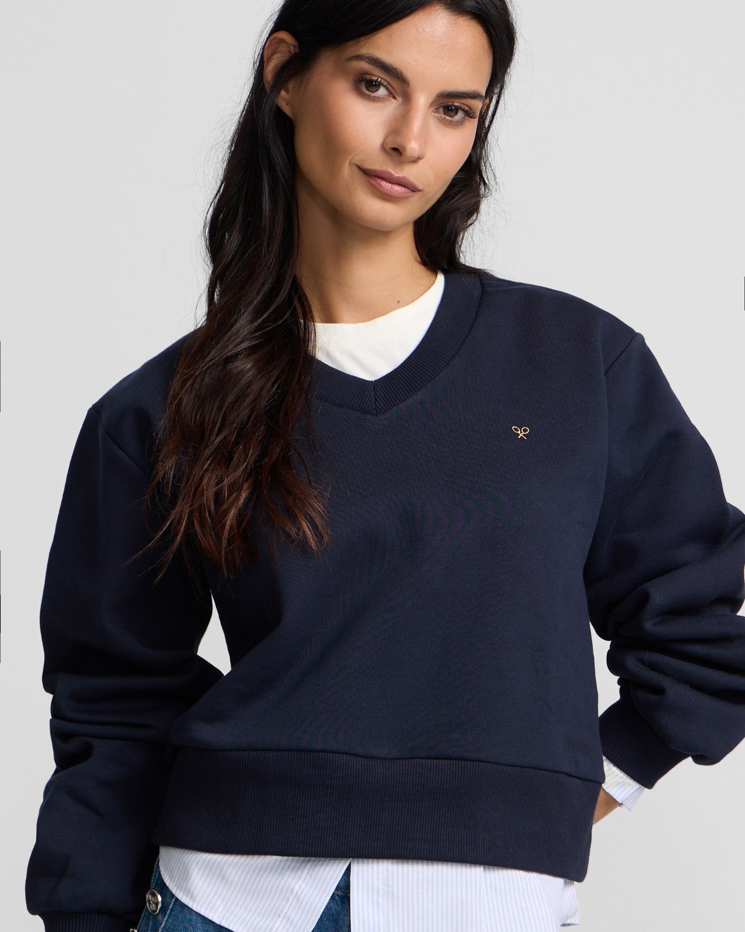 Sudadera bajo camisero - Silbon - Azul marino Azul marino-3