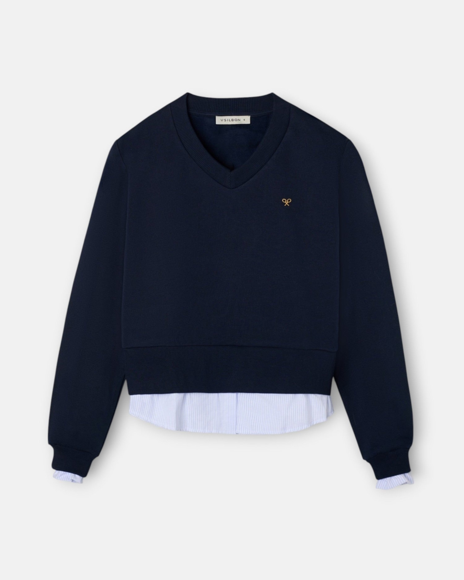 Sudadera bajo camisero - Silbon - Azul marino Azul marino-5