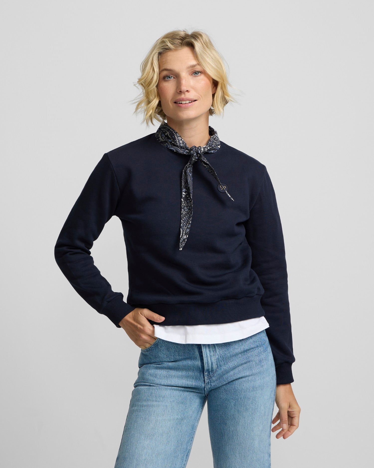 Sudadera pañuelo - Silbon - Azul marino Azul marino-1