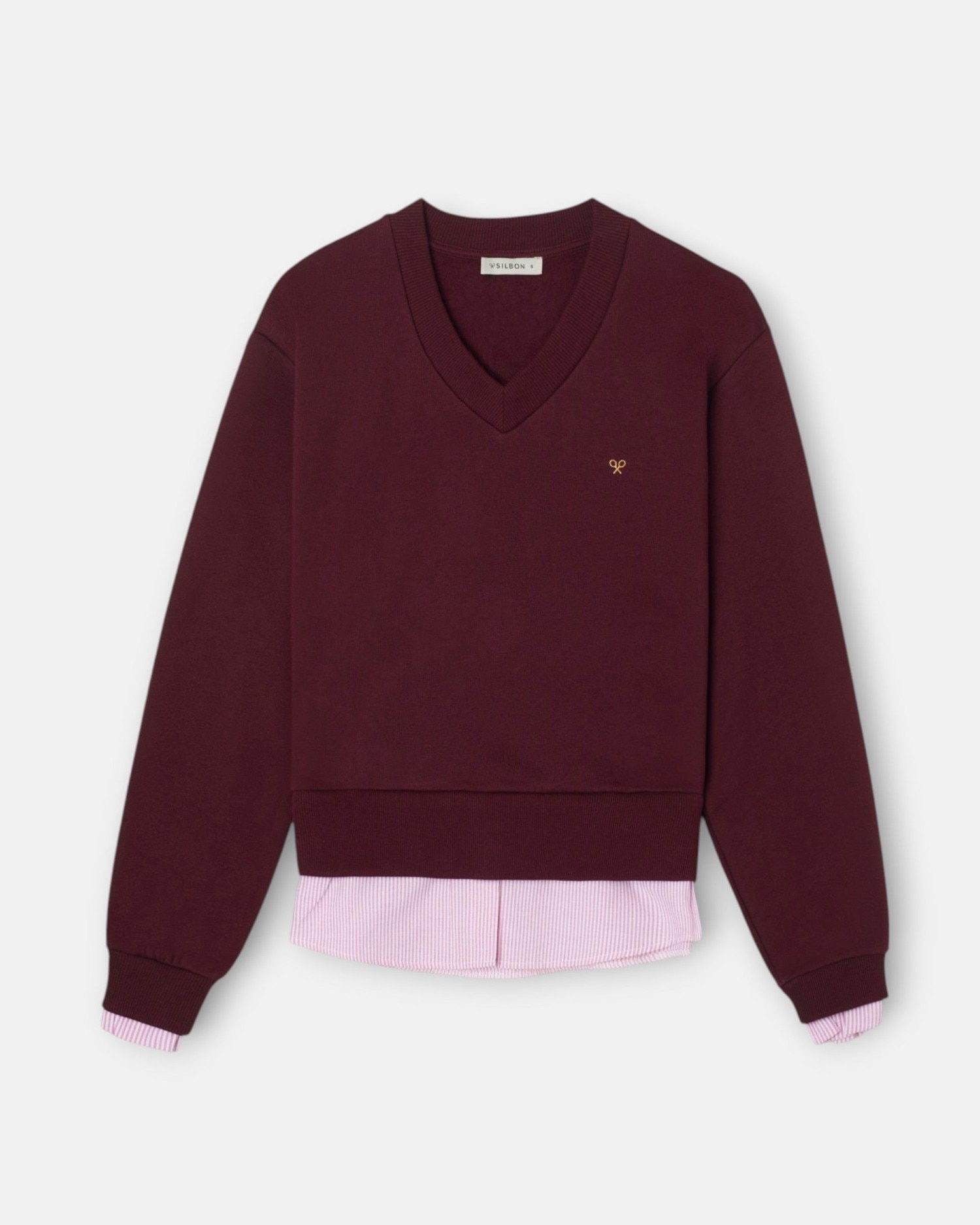 Sudadera bajo camisero - Silbon - Granate Granate-5