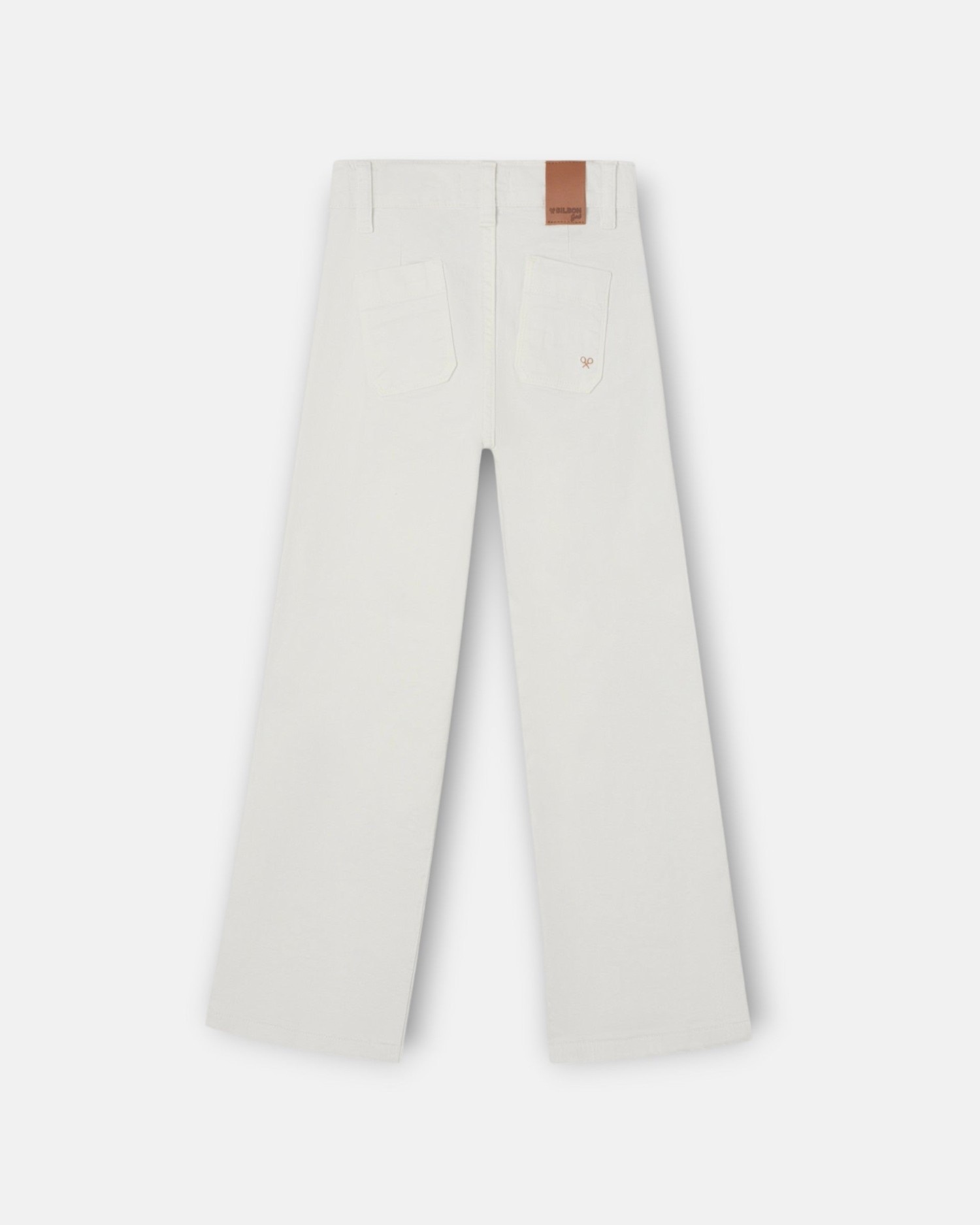 Pantalón de niña con bolsillos de trenza - Silbon - Blanco hielo Blanco hielo-4