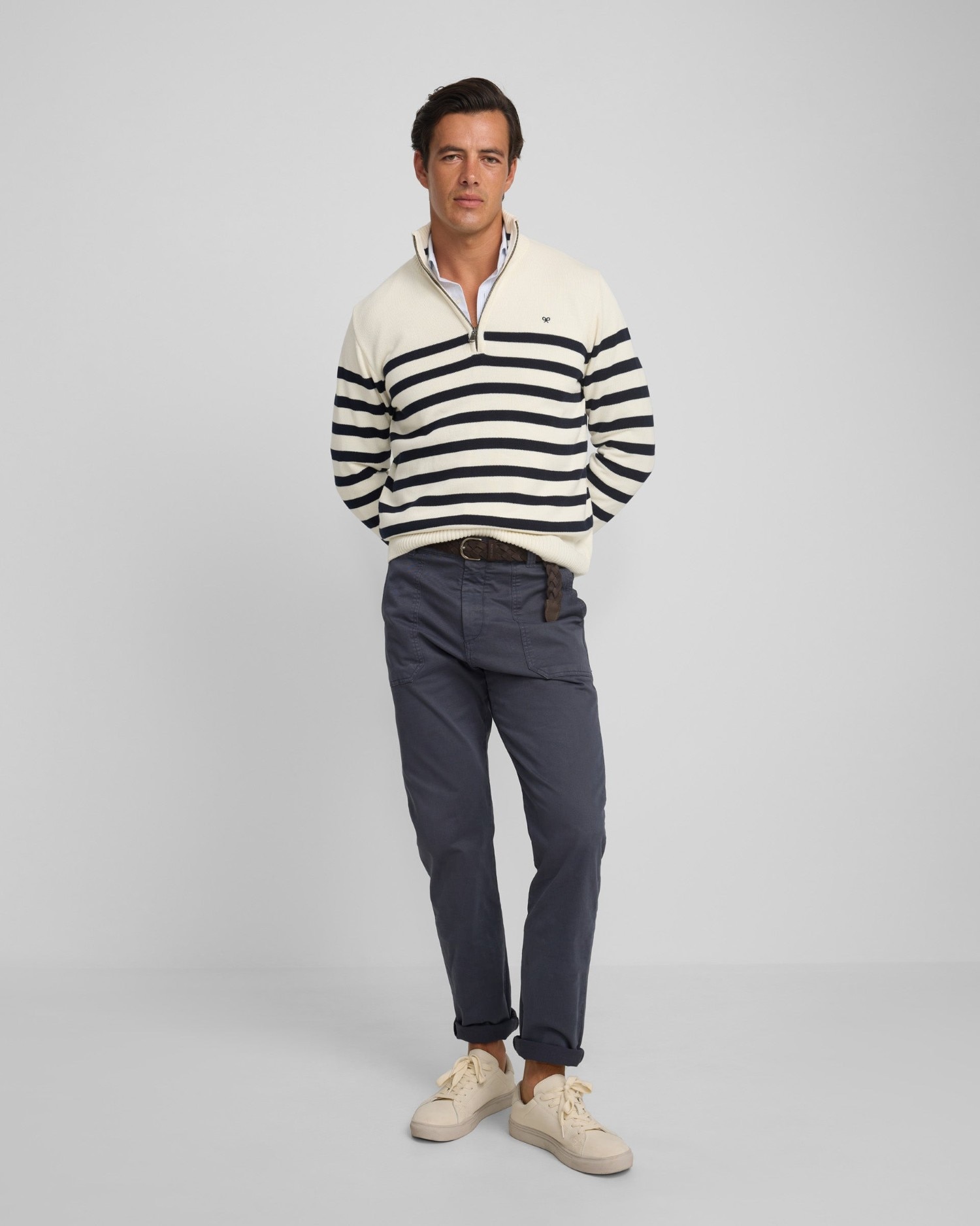 Pantalón sport de hombre cruise con bolsillos de parche - Silbon - Azul oscuro Azul oscuro-1