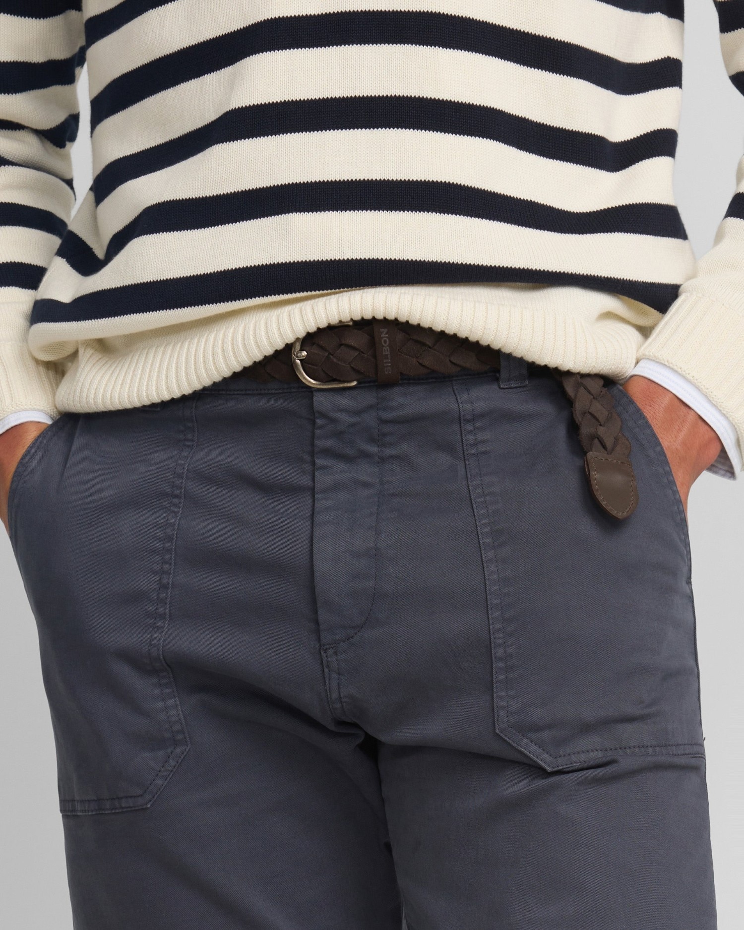 Pantalón sport de hombre cruise con bolsillos de parche - Silbon - Azul oscuro Azul oscuro-3