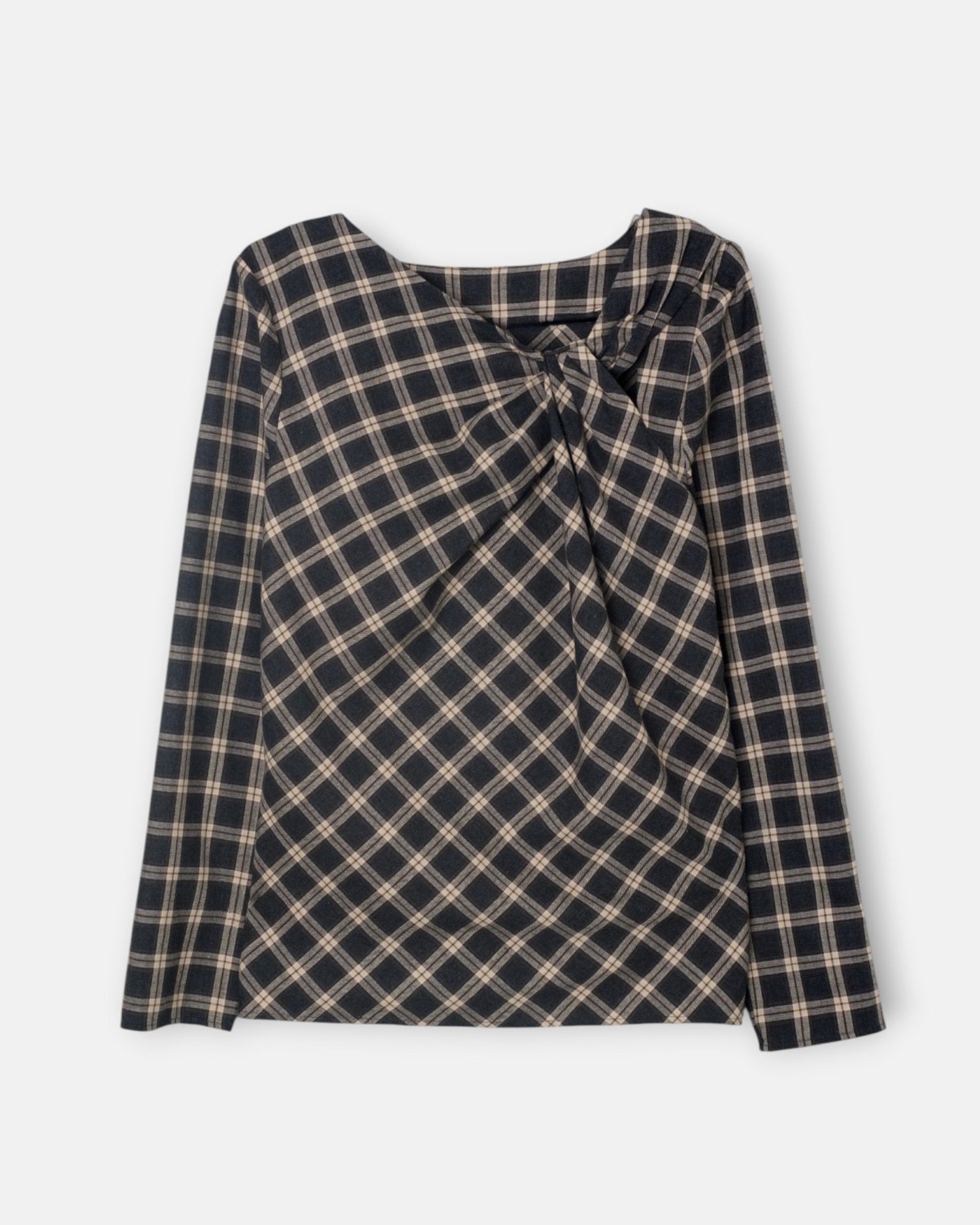 Imagen 5 de Blusa nudo cuadros - Silbon - Gris Gris