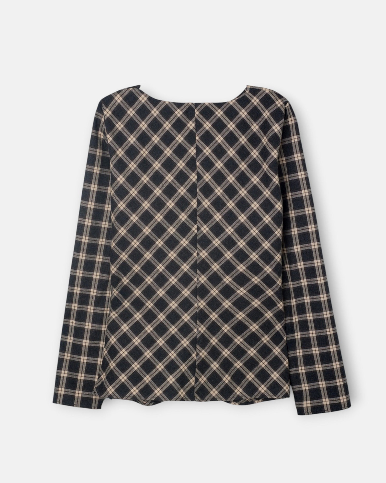 Imagen 4 de Blusa nudo cuadros - Silbon - Gris Gris