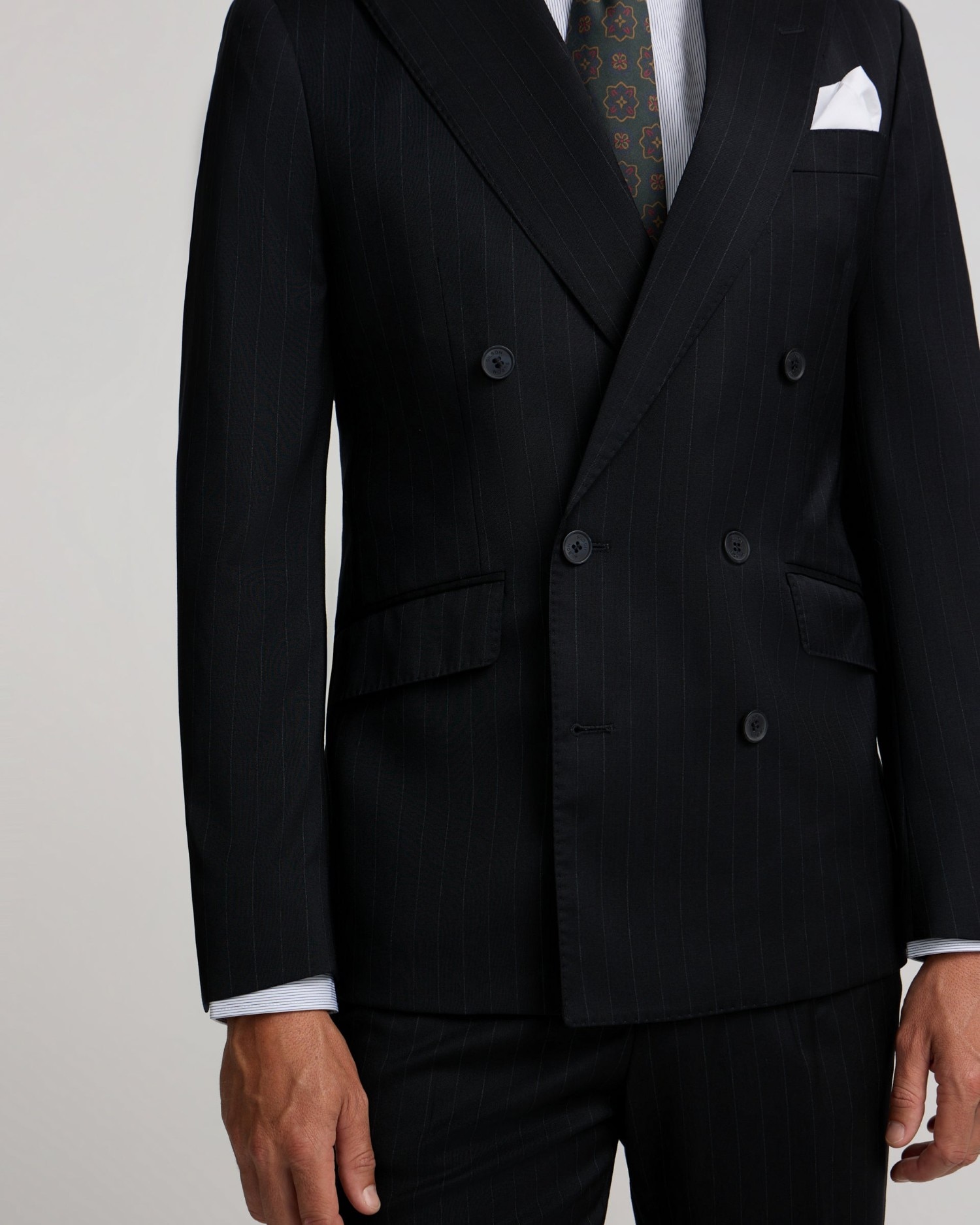 Americana de hombre traje cruzado raya diplomática - Silbon - Azul marino Azul marino-3
