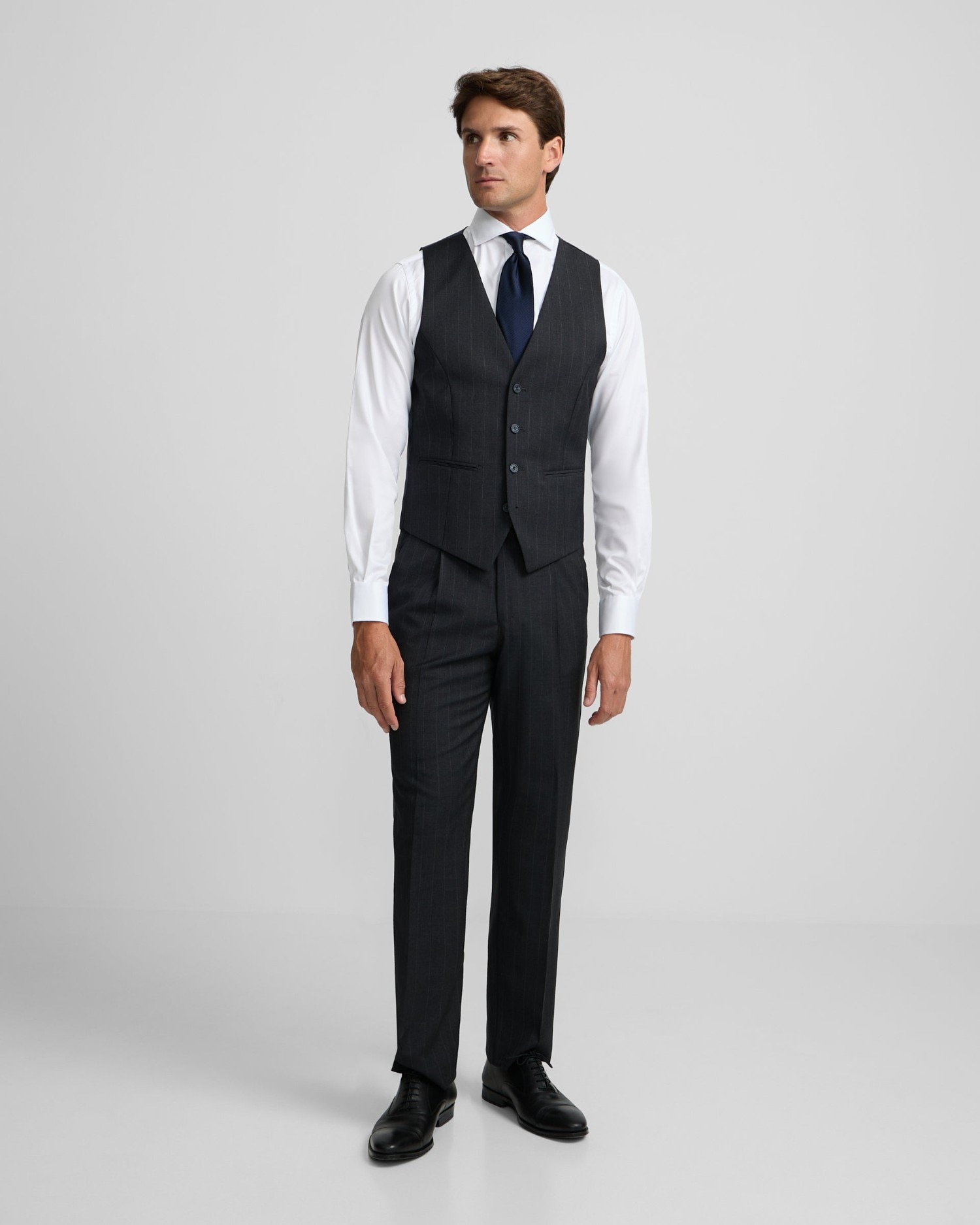 Pantalón de hombre traje raya diplomática - Silbon - Gris Gris-1
