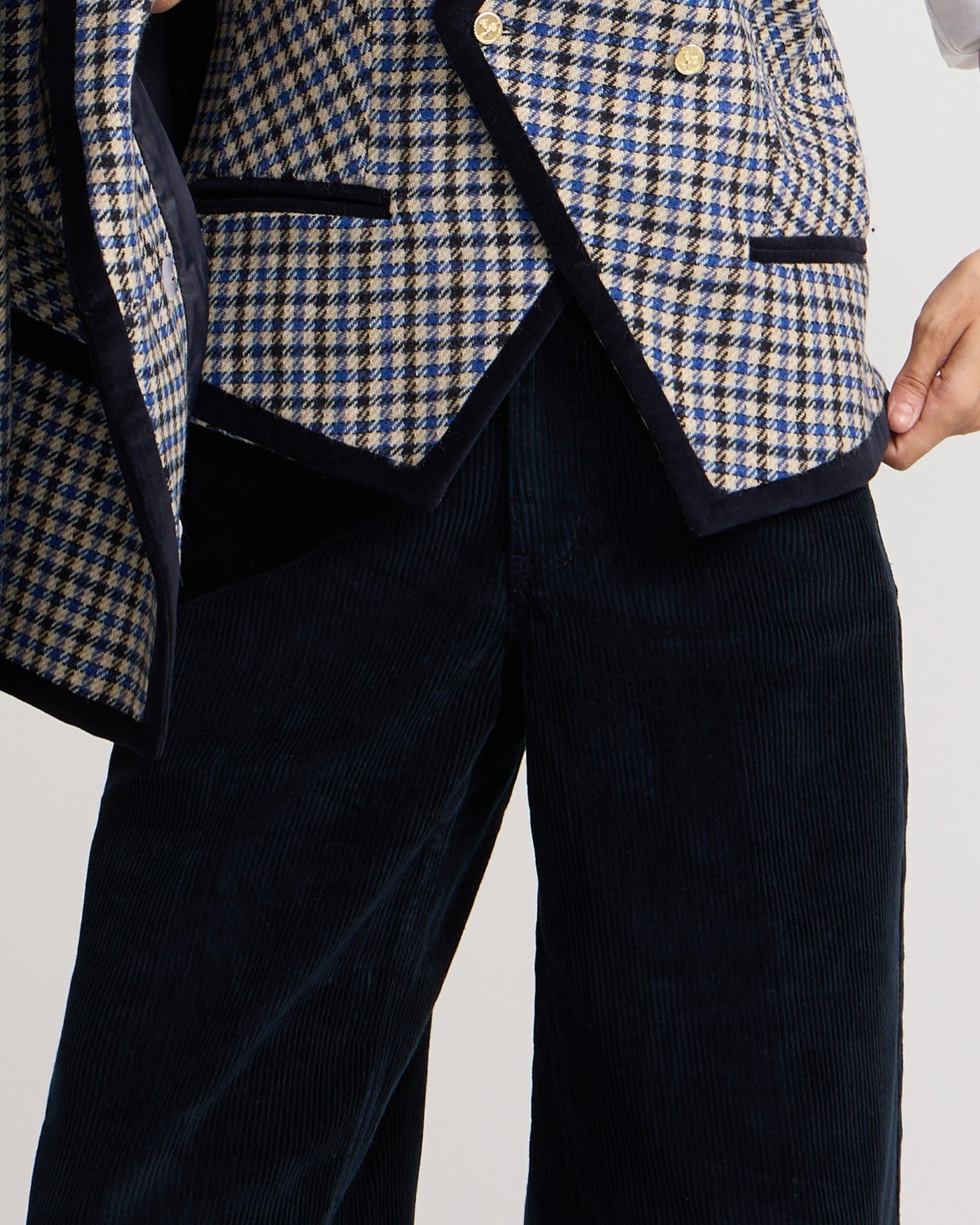 Pantalón wide leg pana - Silbon - Azul marino Azul marino-3