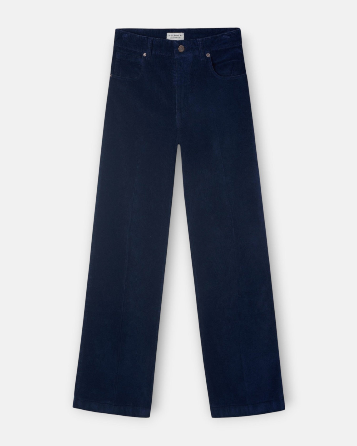 Pantalón wide leg pana - Silbon - Azul marino Azul marino-5