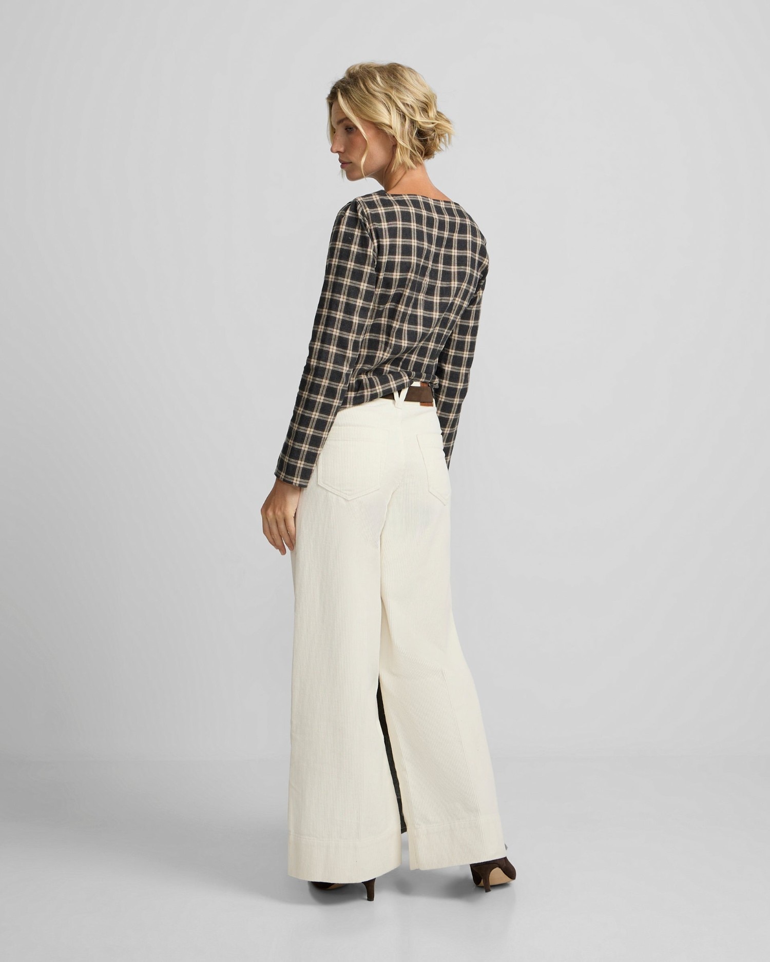Pantalón wide leg pana - Silbon - Crudo Crudo-2