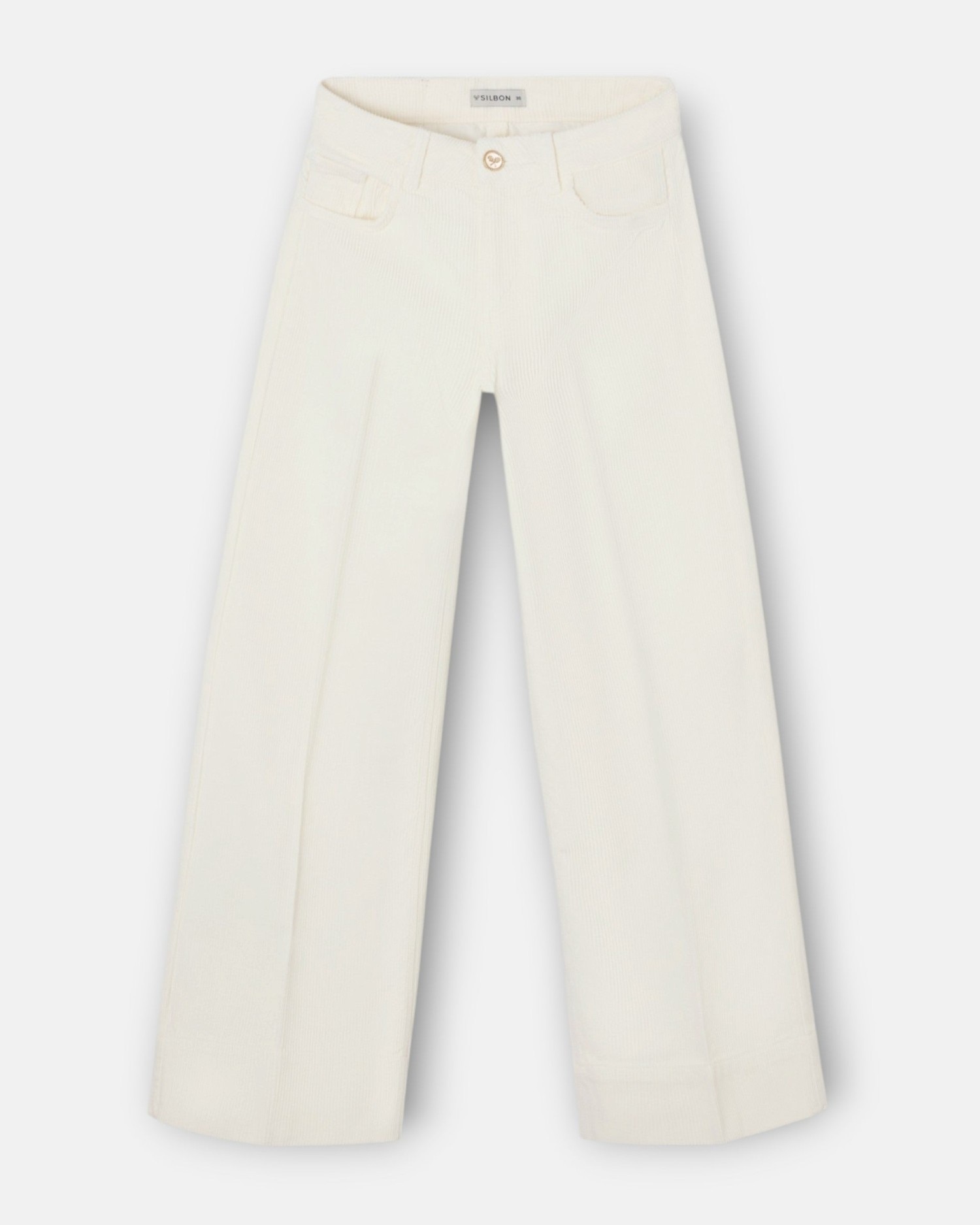 Pantalón wide leg pana - Silbon - Crudo Crudo-5