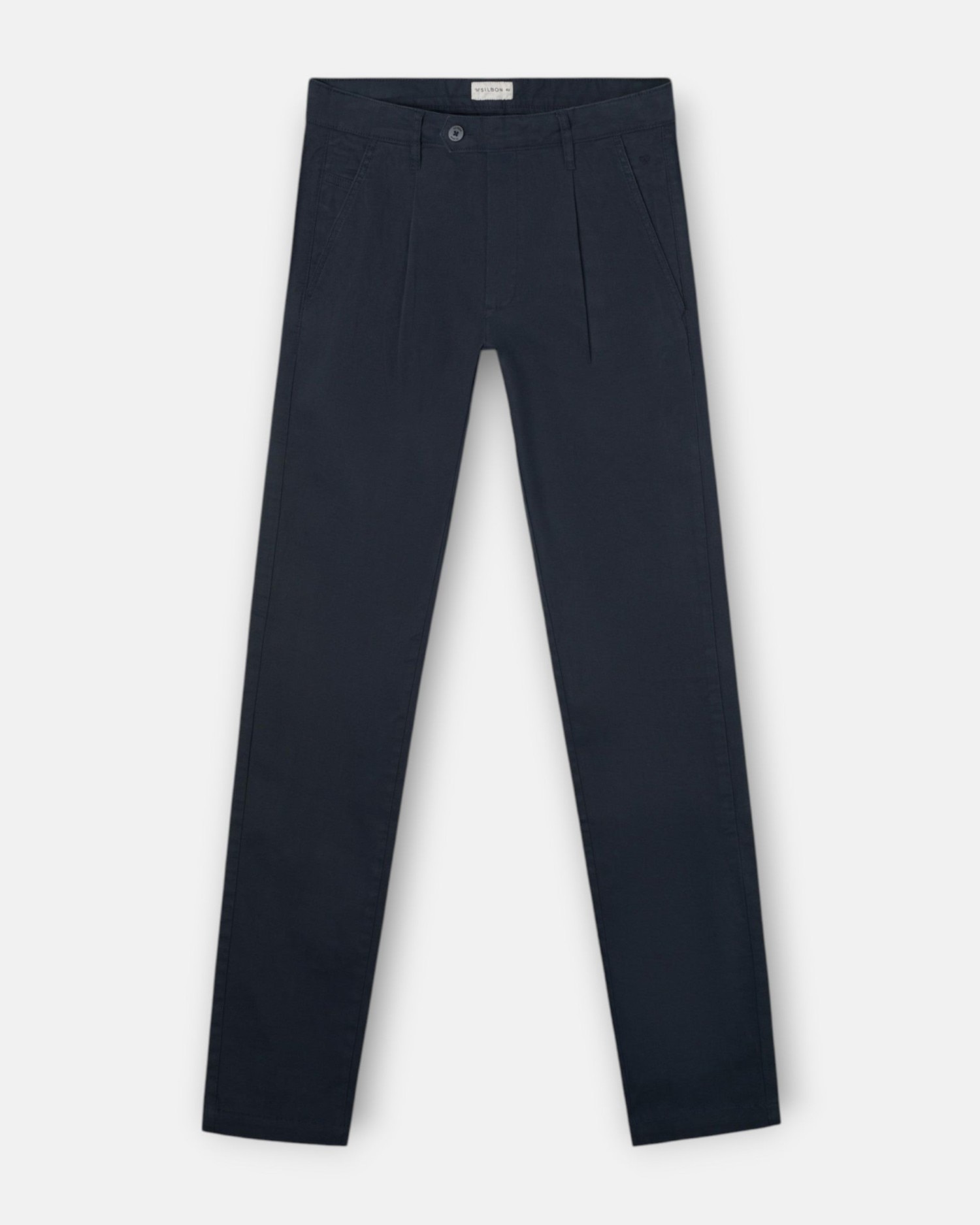 Pantalón de hombre sport chino pinza - Silbon - Azul marino Azul marino-1