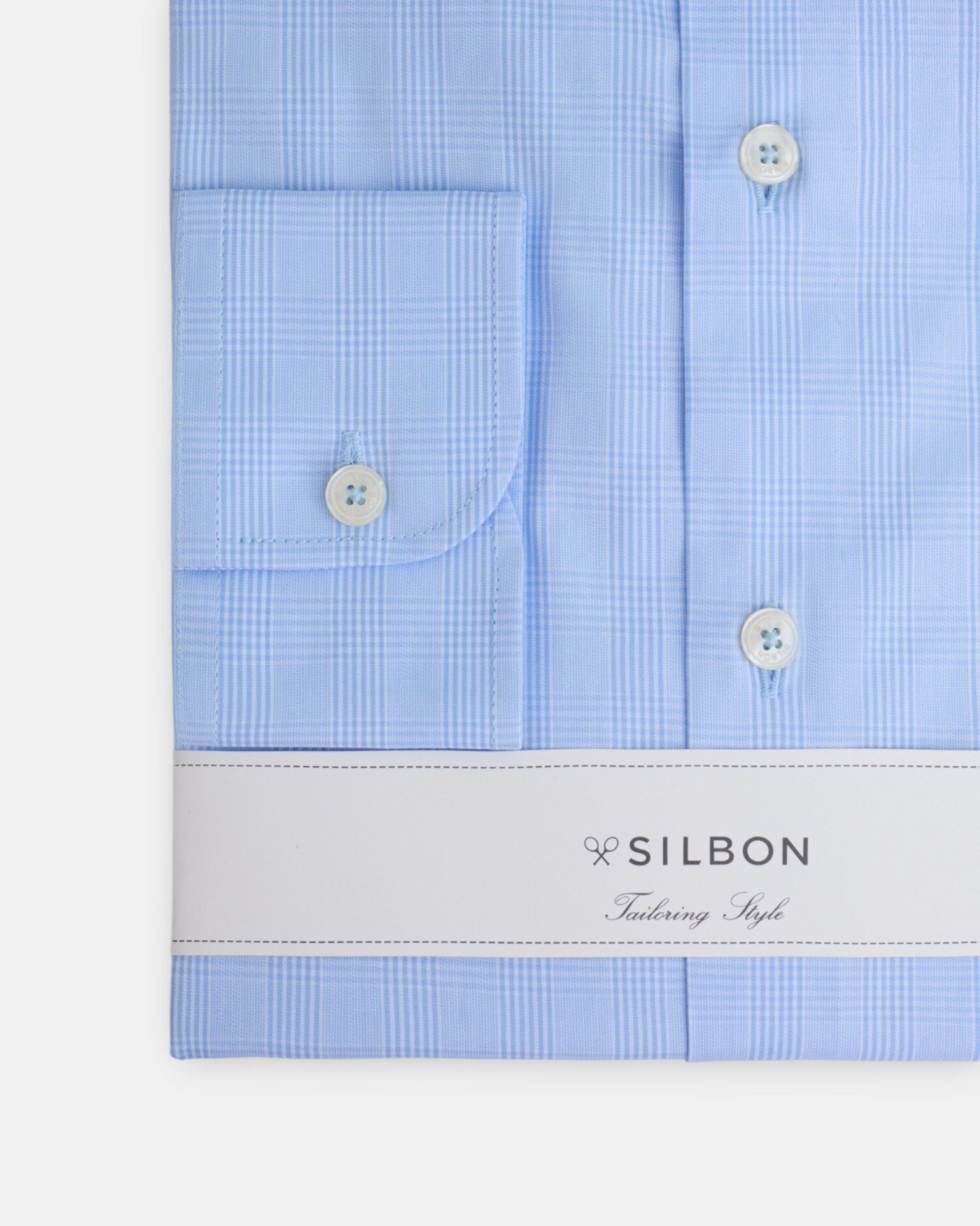 Camisa de vestir de hombre príncipe de gales - Silbon - Azul Azul-3