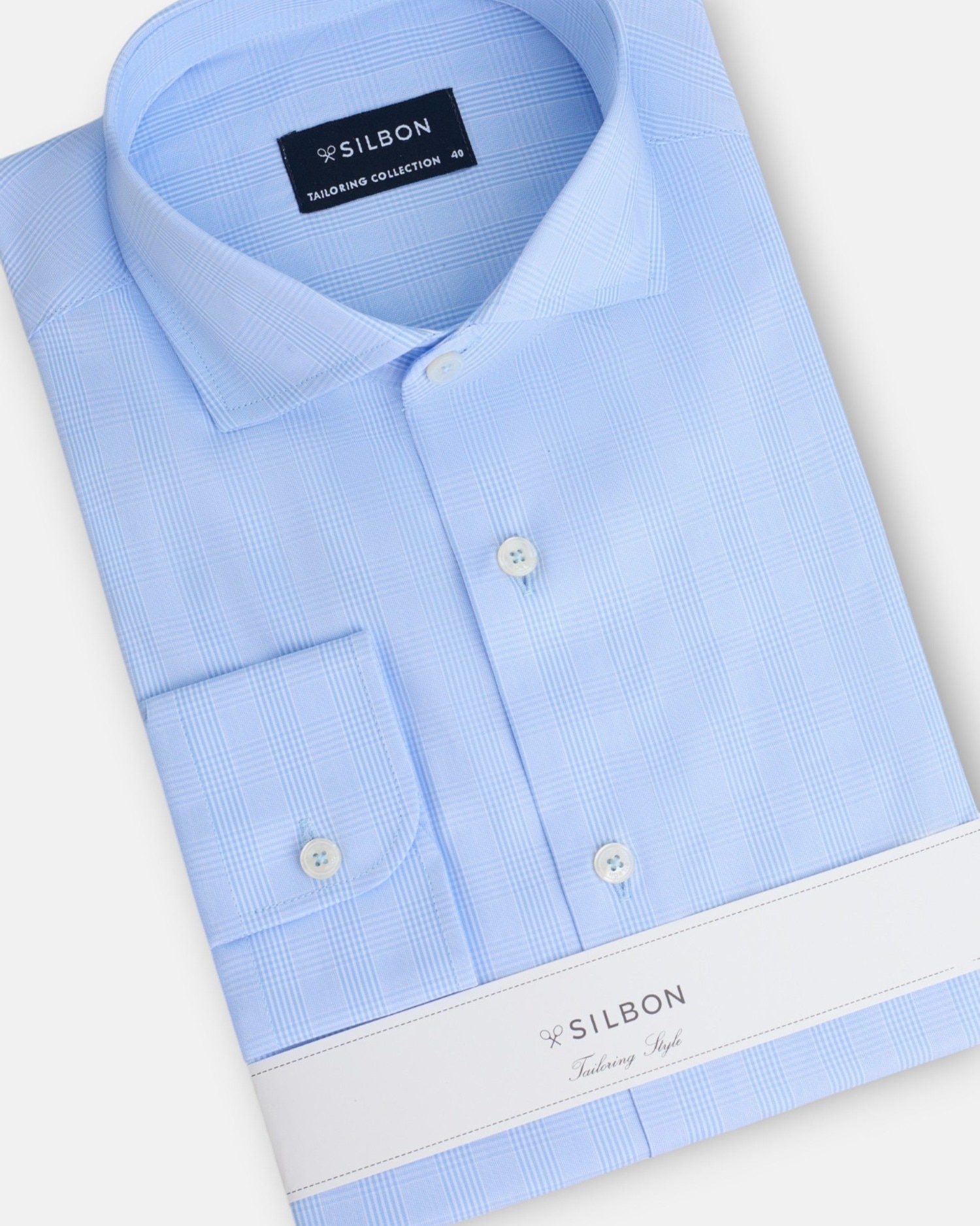 Camisa de vestir de hombre príncipe de gales - Silbon - Azul Azul-2