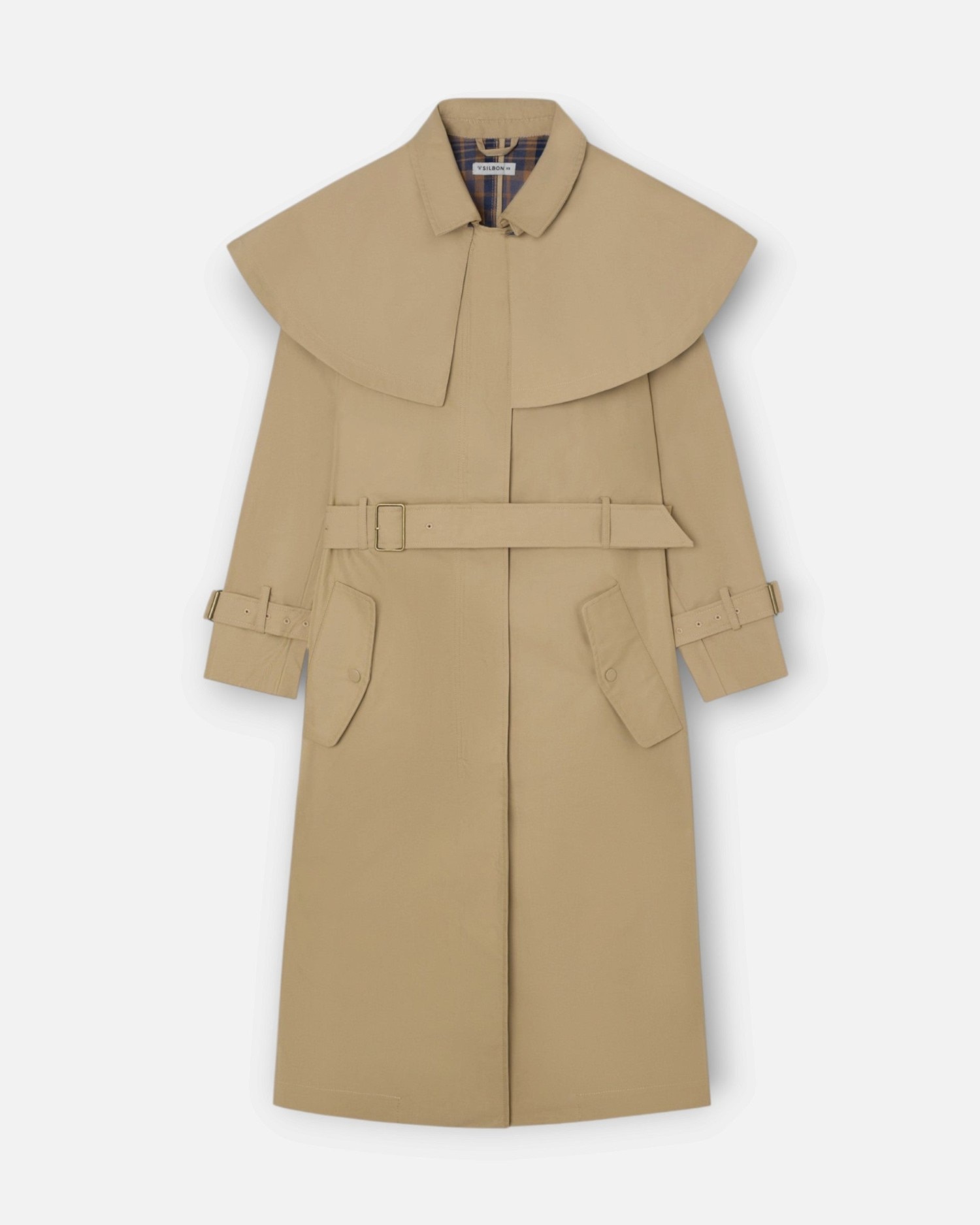Gabardina larga capa - Silbon - Beige Beige-5