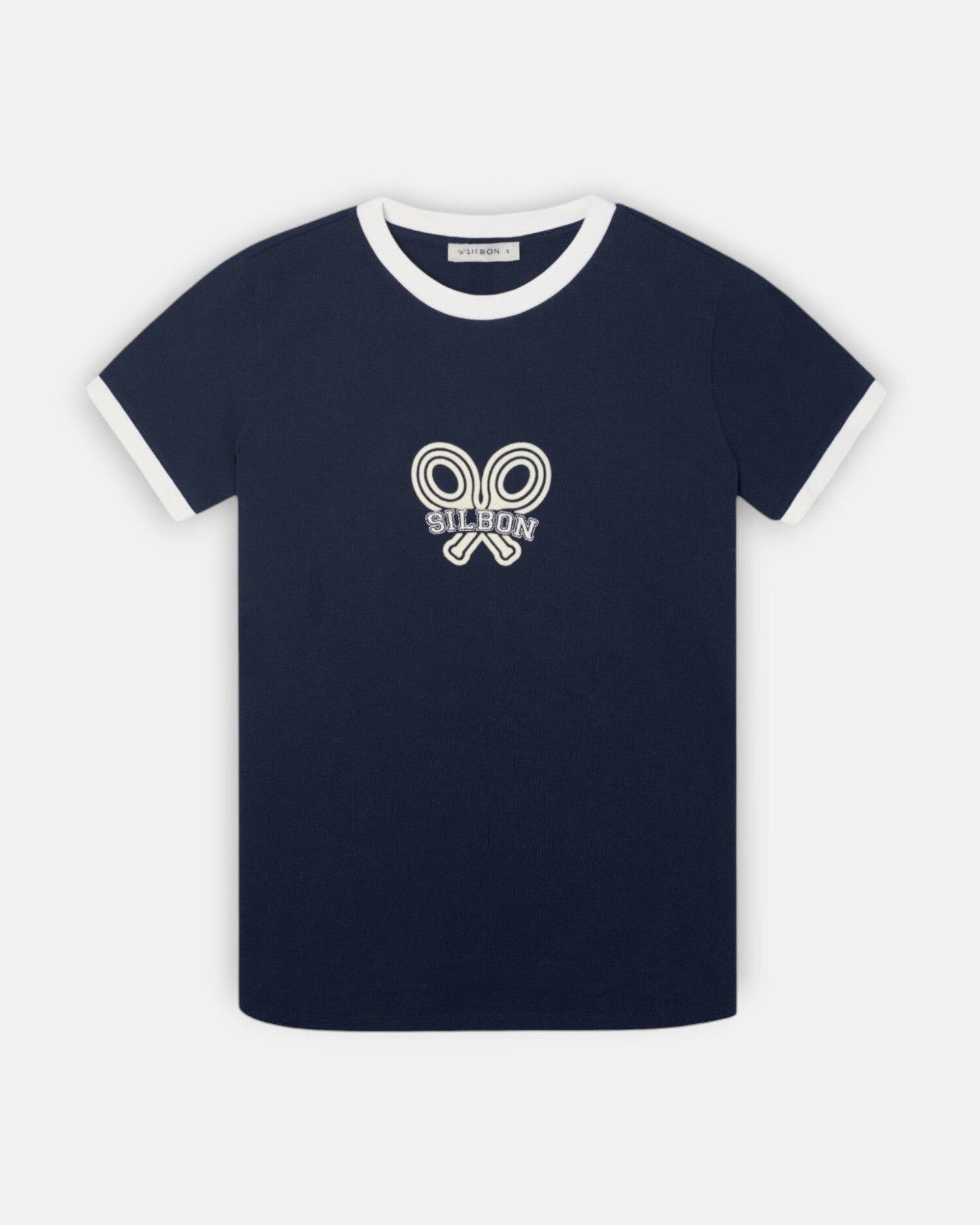Camiseta woman silbon raqueta contraste - Azul Azul-4