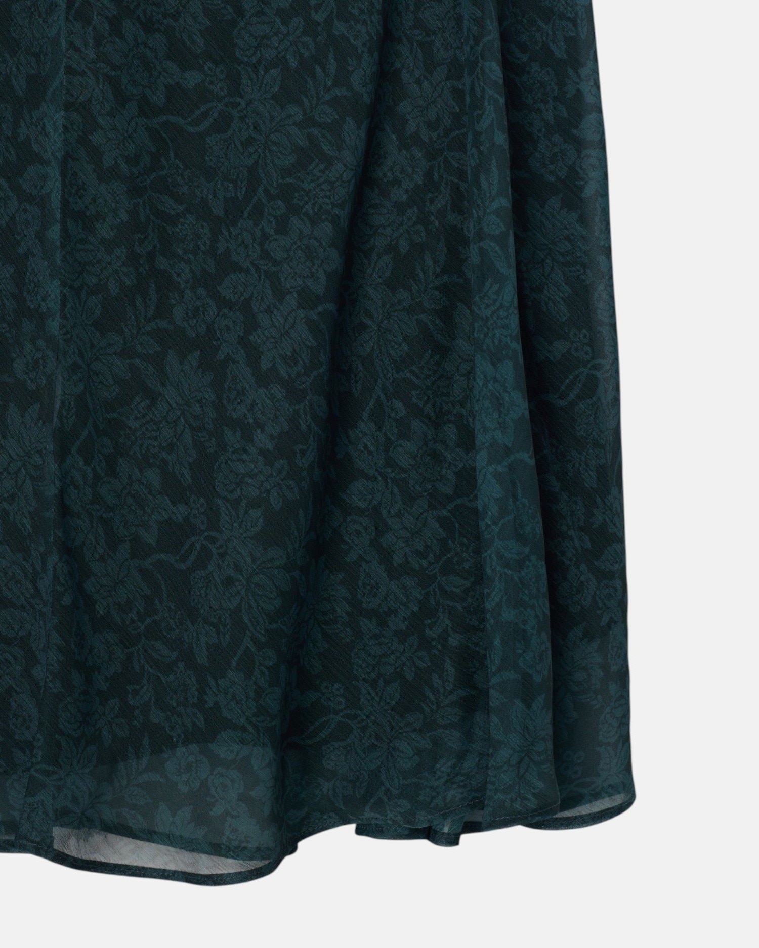 Falda midi evase estampado flores - Silbon - Verde Verde-2