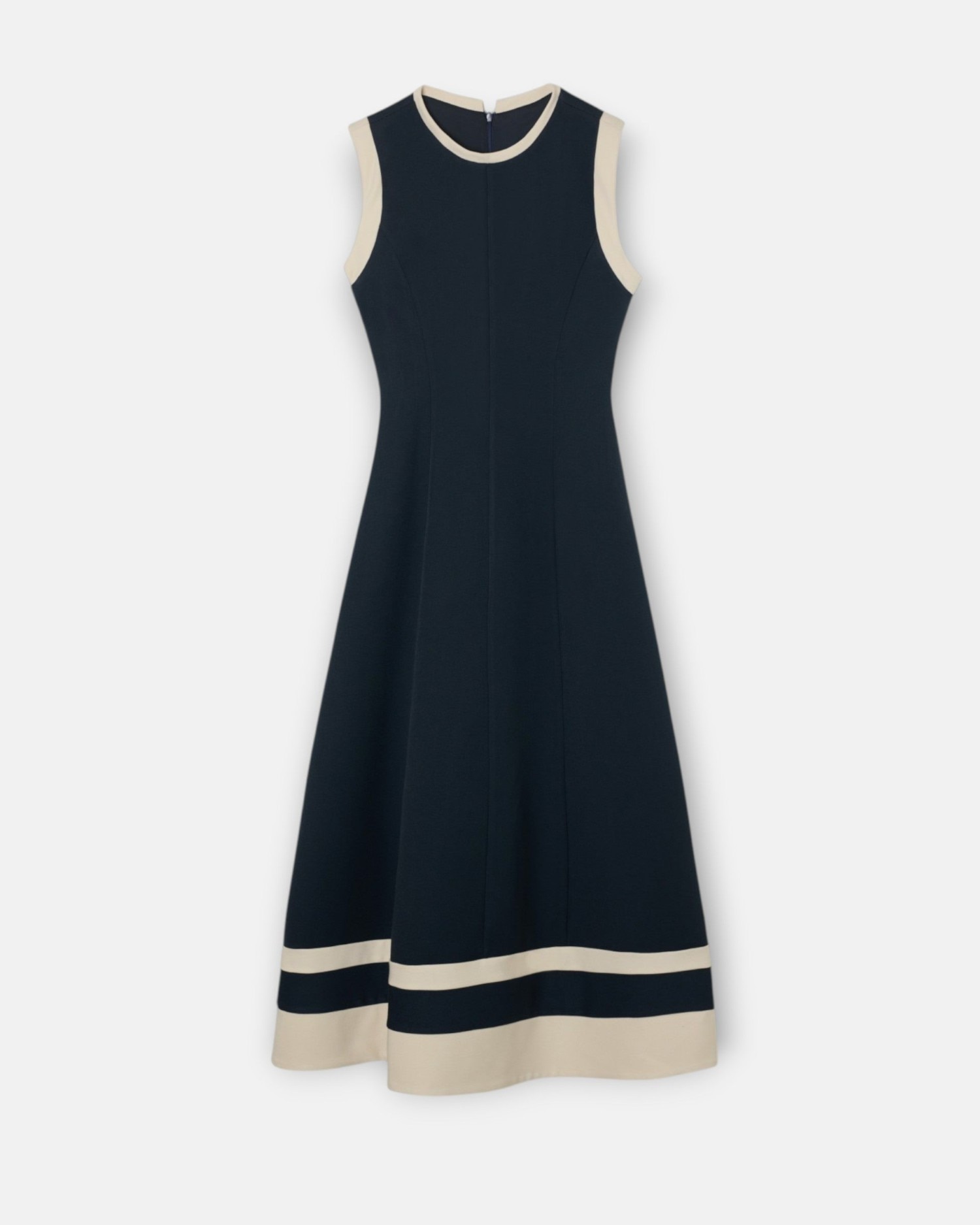 Imagen 0 de Vestido midi contrastes Azul marino