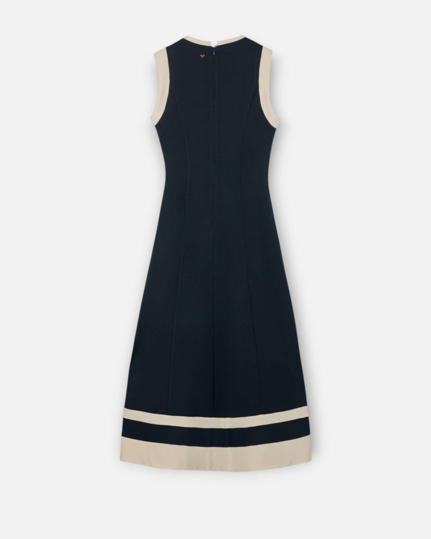 Vestido midi contrastes - Silbon - Azul marino Azul marino-2