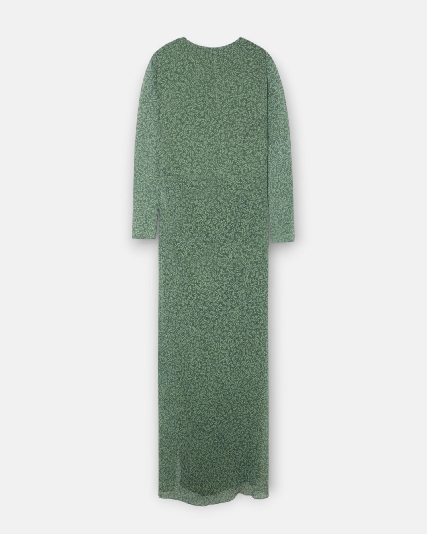 Vestido midi estampado hojas - Silbon - Verde Verde-5