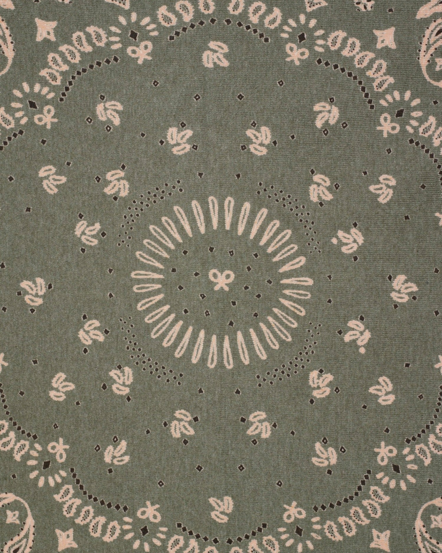Bandana pequeña de mujer de algodón y cachemira - Silbon - Verde Verde-4