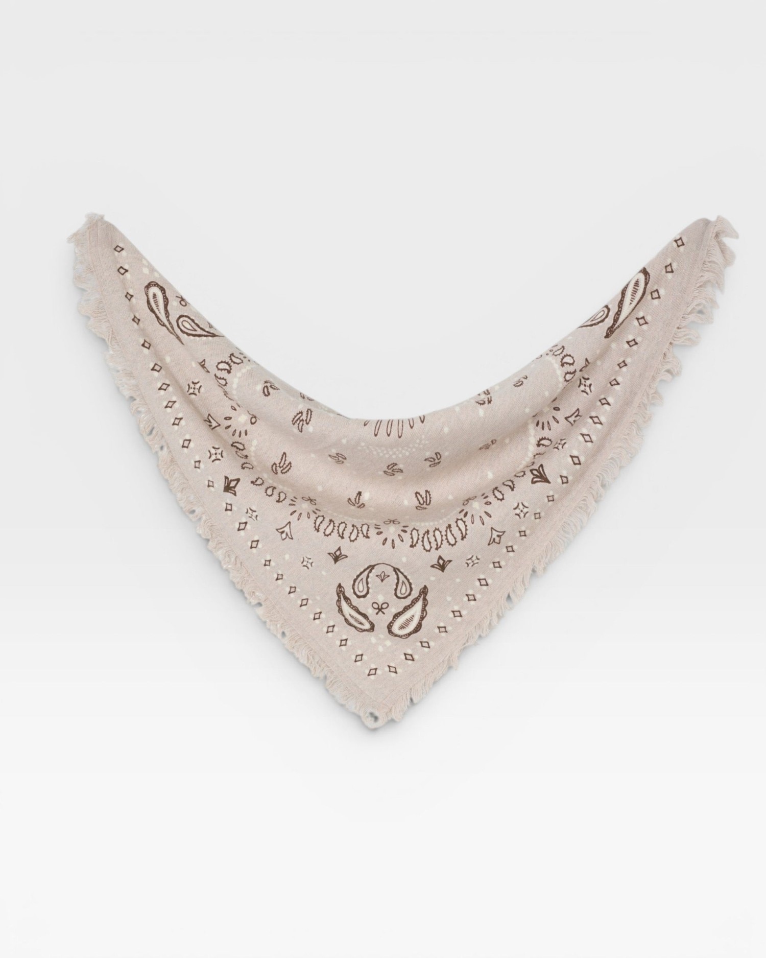 Bandana pequeña de mujer de algodón y cachemira - Silbon - Crudo Crudo-3