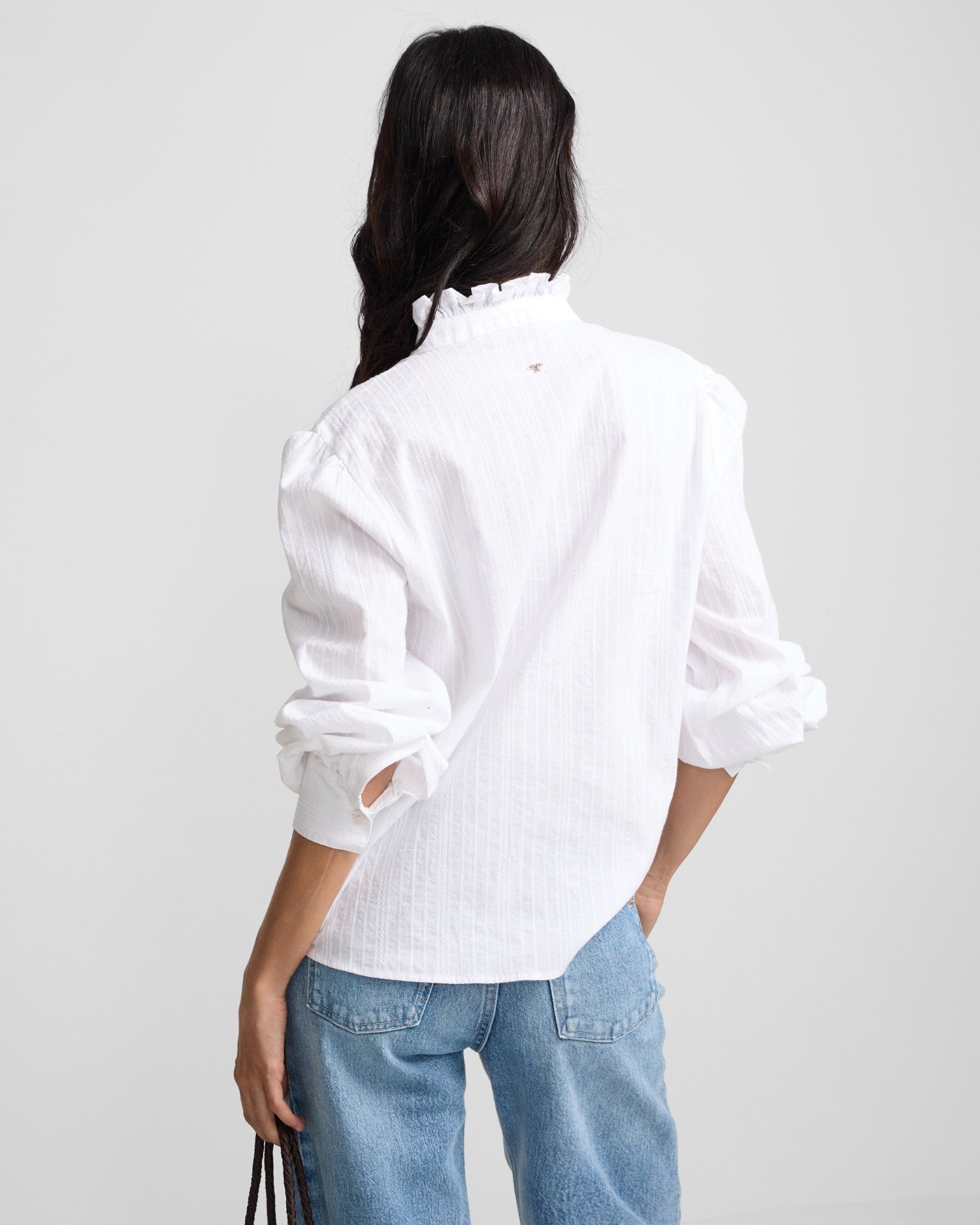 Camisa cuello alto lazos - Silbon - Blanco Blanco-2