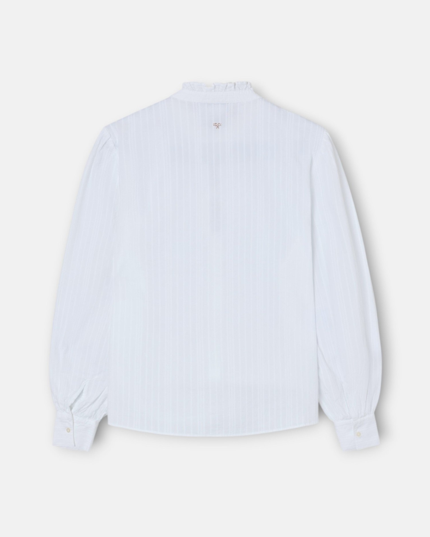 Camisa cuello alto lazos - Silbon - Blanco Blanco-4