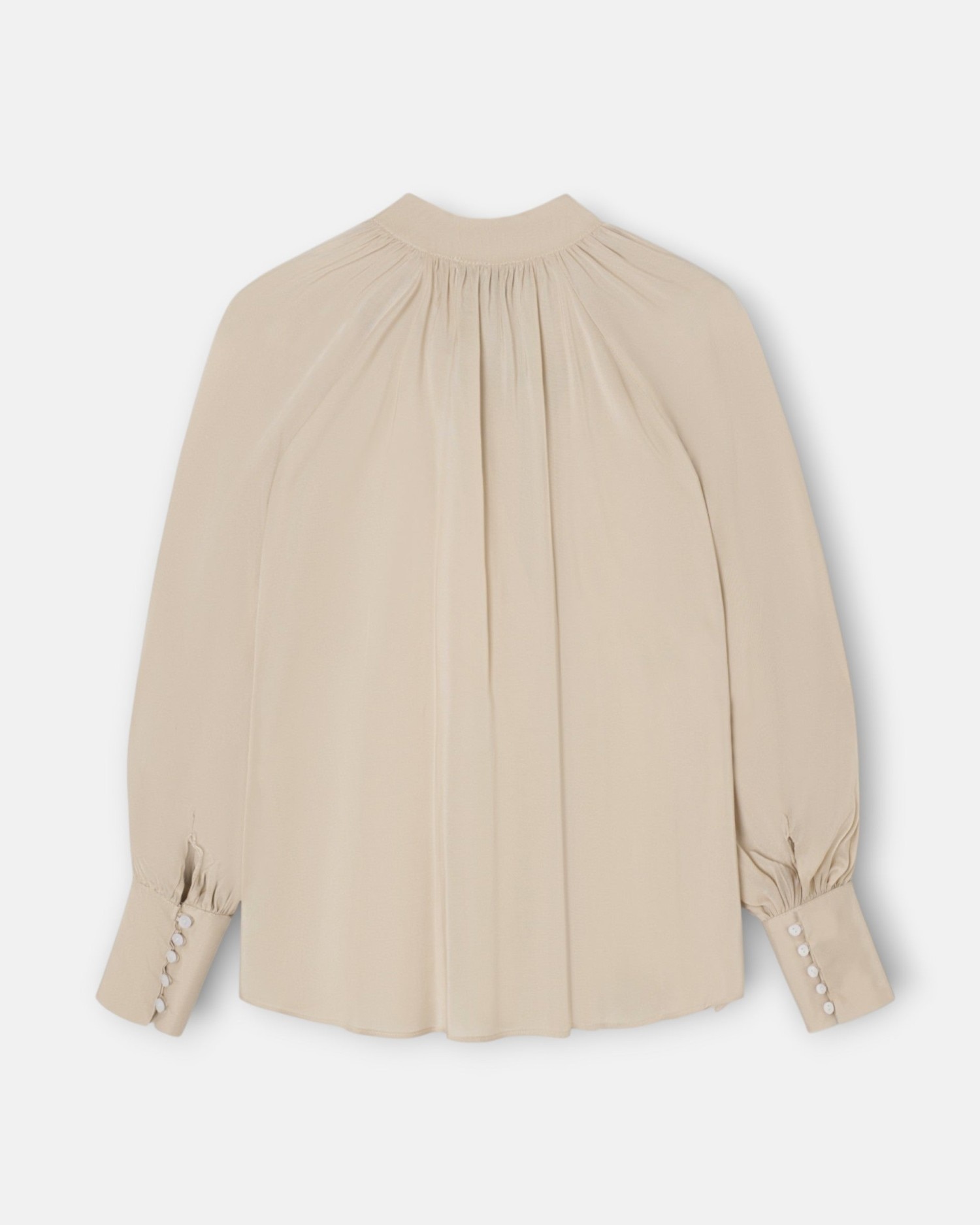 Blusa romántica lazada - Silbon - Beige Beige-4