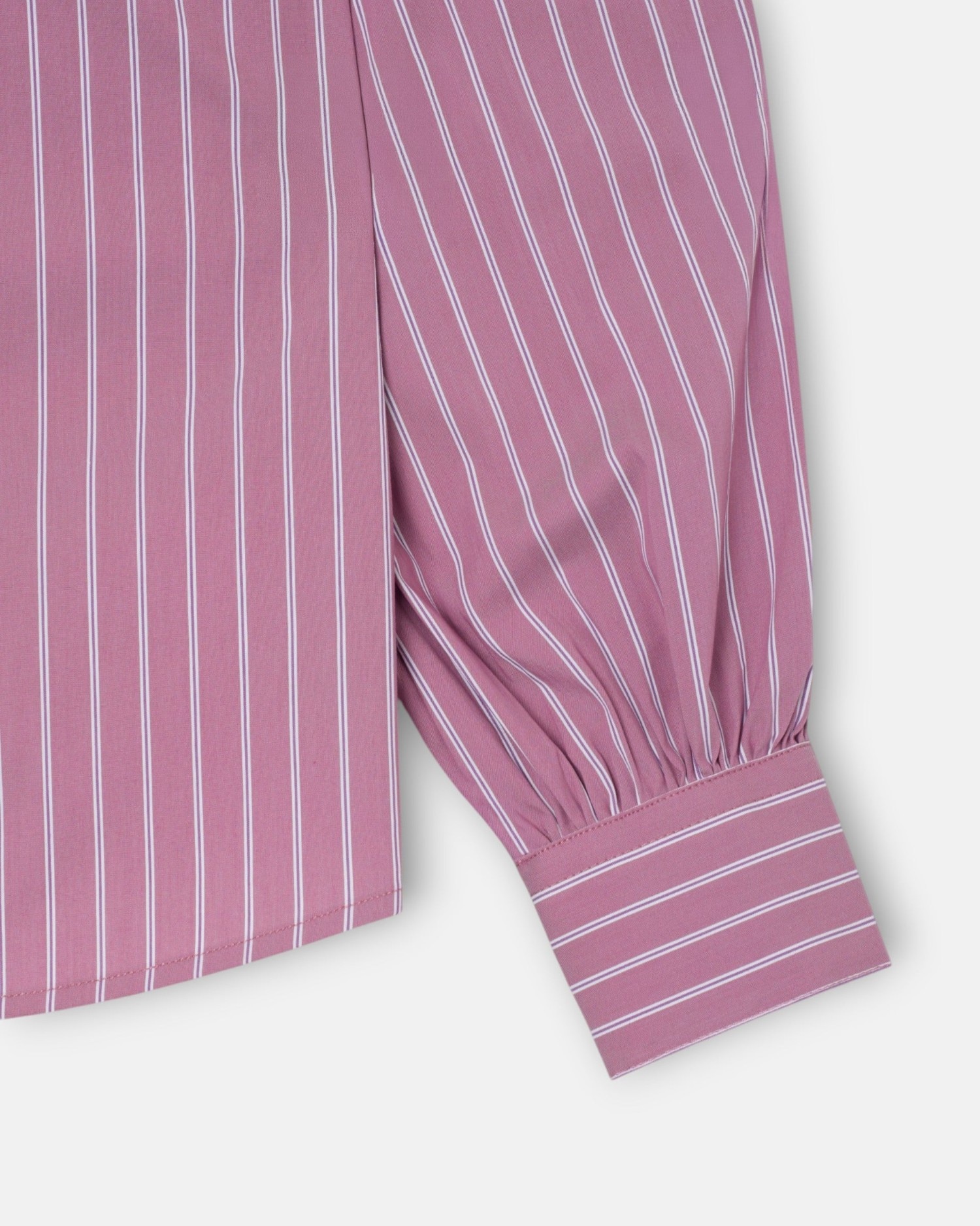 Camisa cuello alto lazos rayas - Silbon - Rosa Rosa-3
