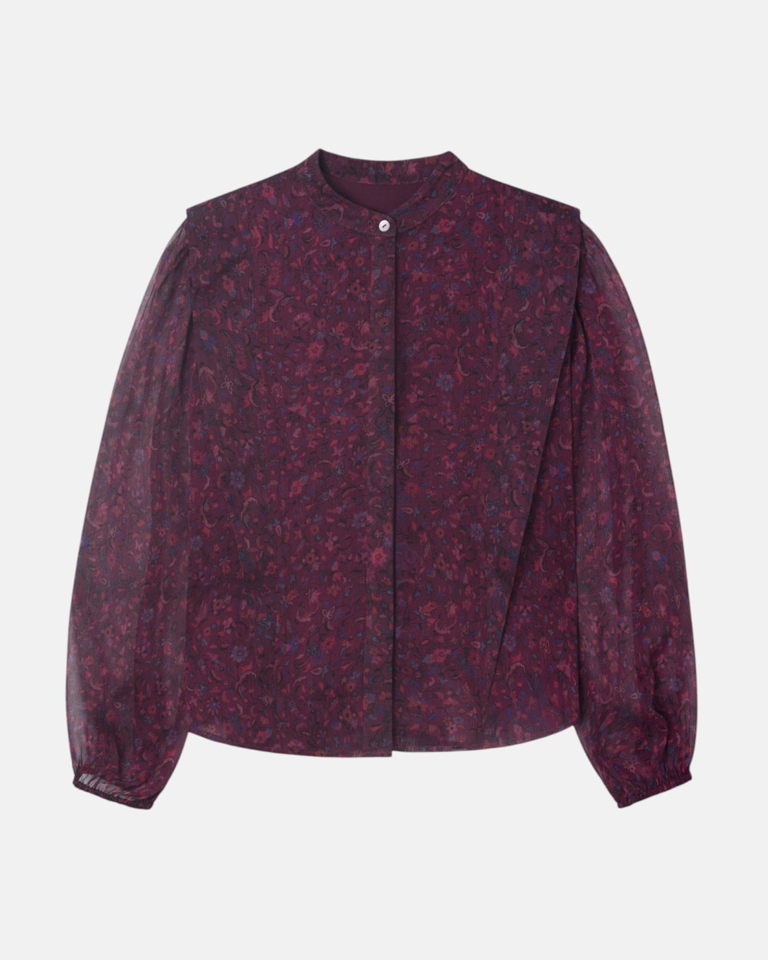 Blusa estampado flores granate - Silbon - Burdeos Burdeos-5