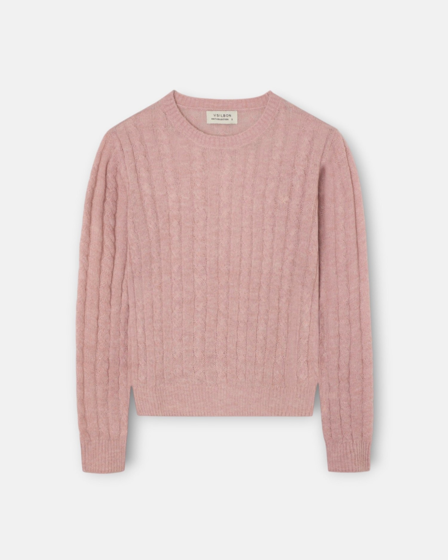 Jersey ochos cuello redondo - Silbon - Rosa Rosa-1
