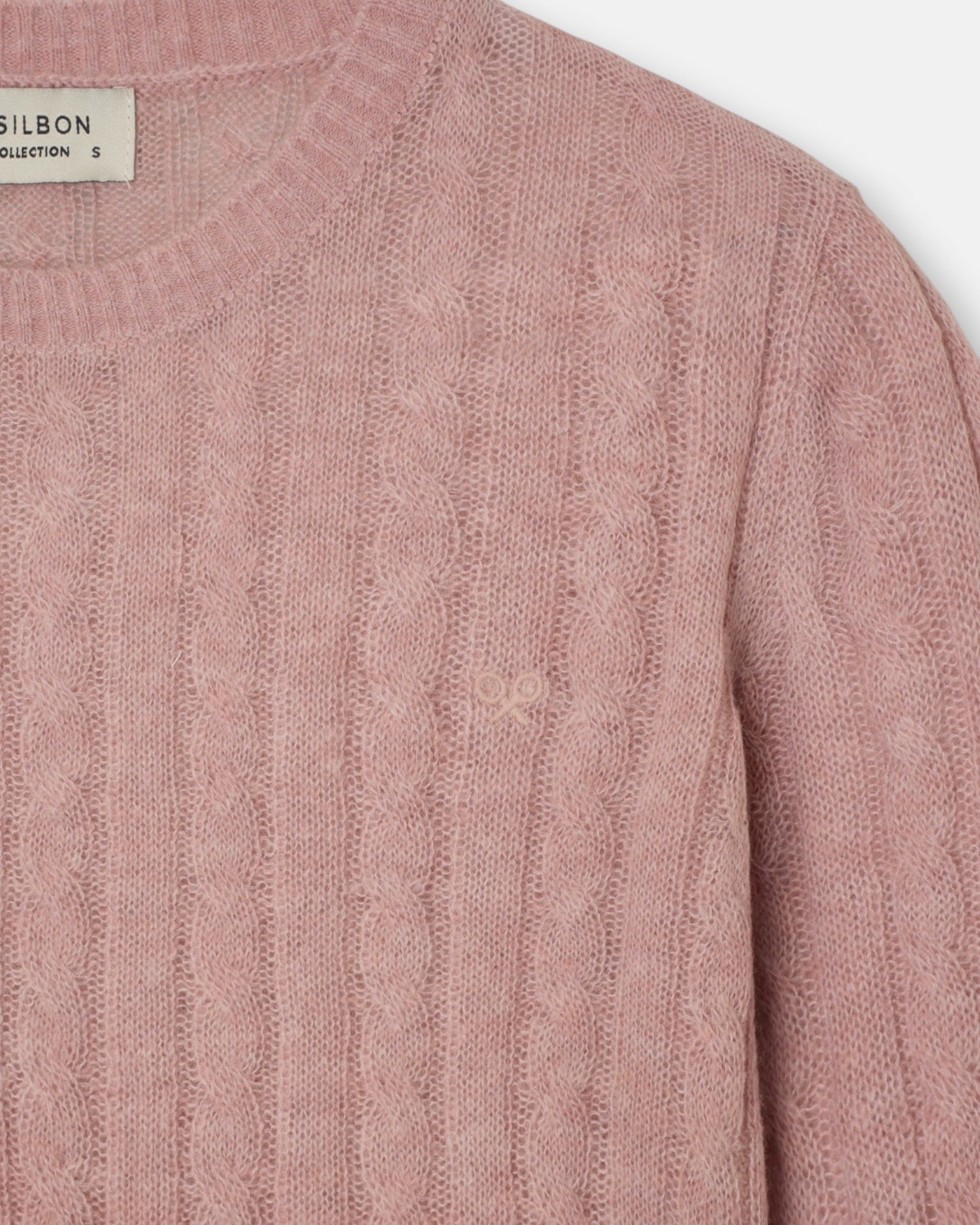 Jersey ochos cuello redondo - Silbon - Rosa Rosa-3
