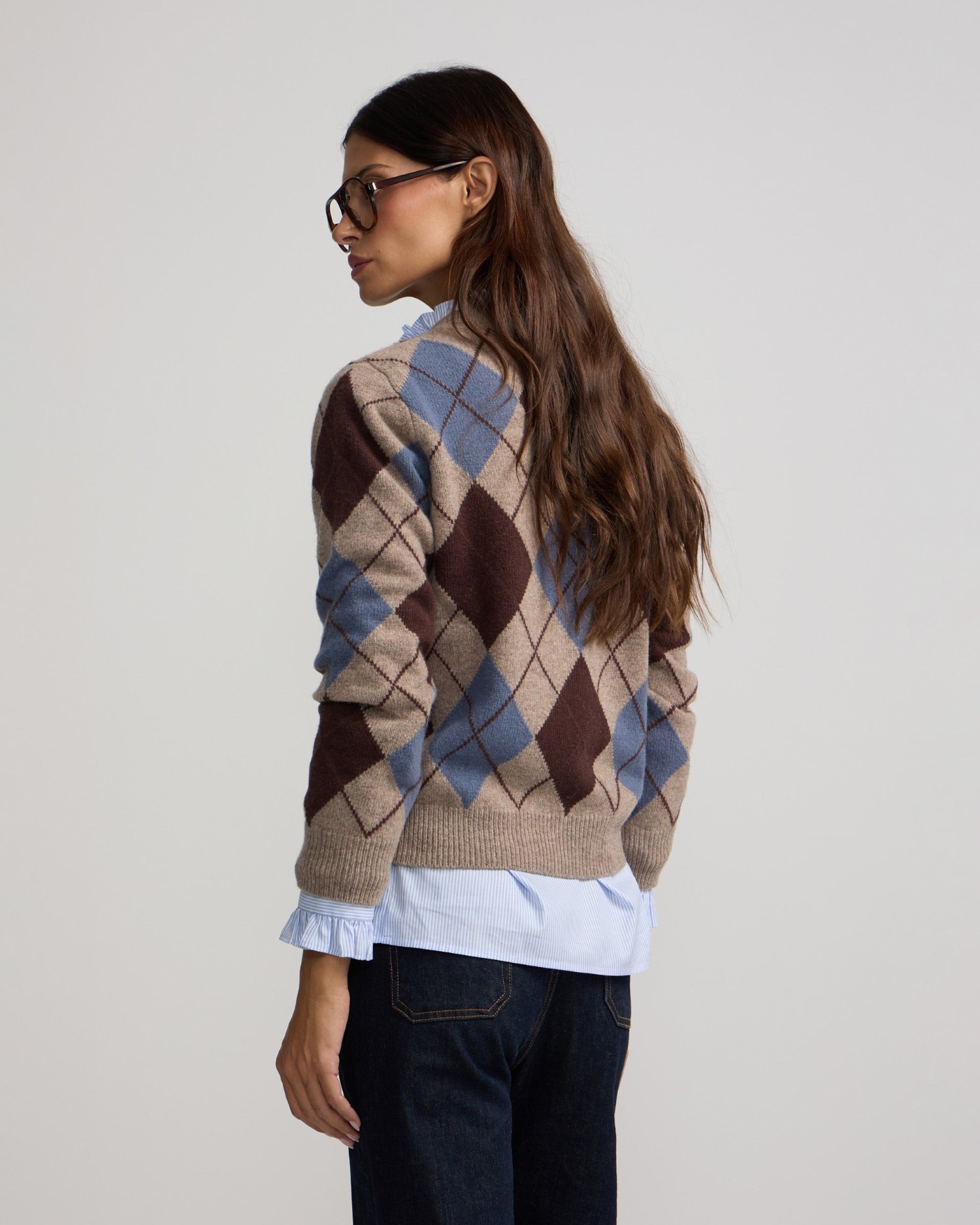 Imagen 2 de Jersey cuello pico rombos - Silbon - Azul Azul