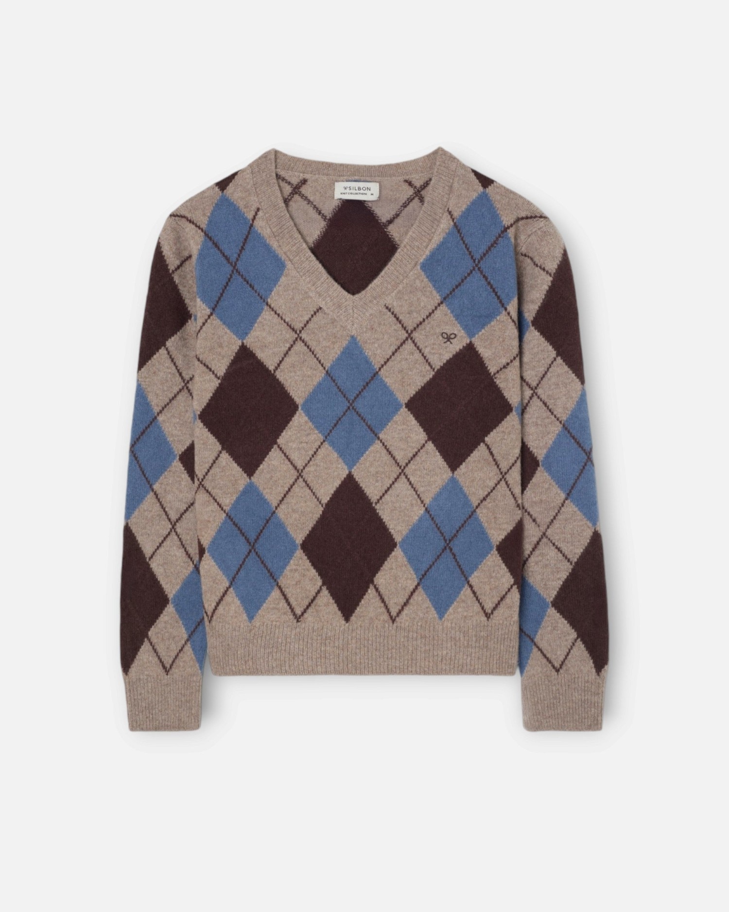 Imagen 5 de Jersey cuello pico rombos - Silbon - Azul Azul