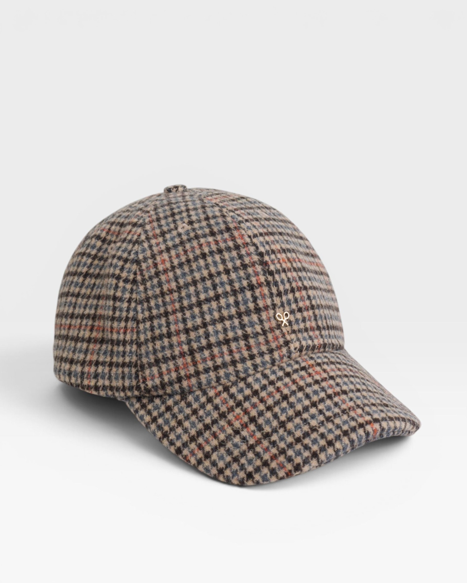 Gorra cuadros raqueta metalizada - Silbon - Marrón Marrón-1