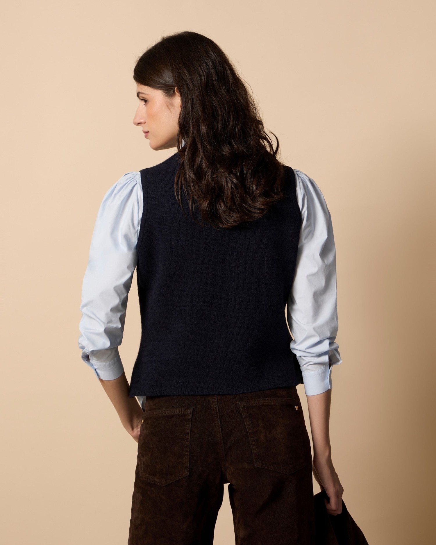 Imagen 2 de Chaleco unique punto jacquard lazos - Silbon - Azul marino Azul marino
