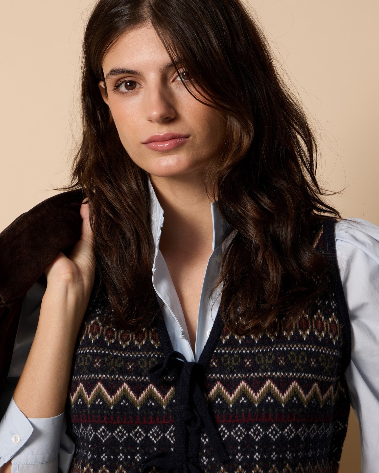 Imagen 3 de Chaleco unique punto jacquard lazos - Silbon - Azul marino Azul marino
