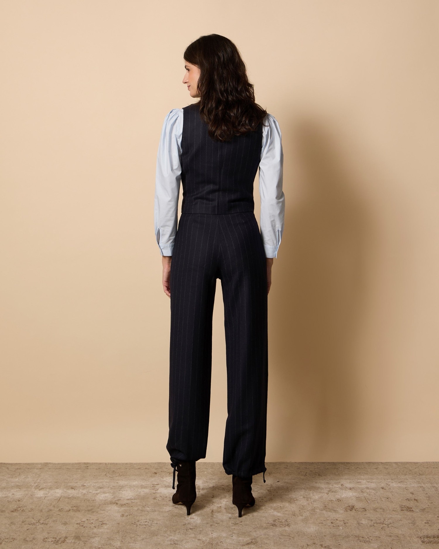Imagen 2 de Pantalón unique bombacho raya diplomática - Silbon - Azul marino Azul marino