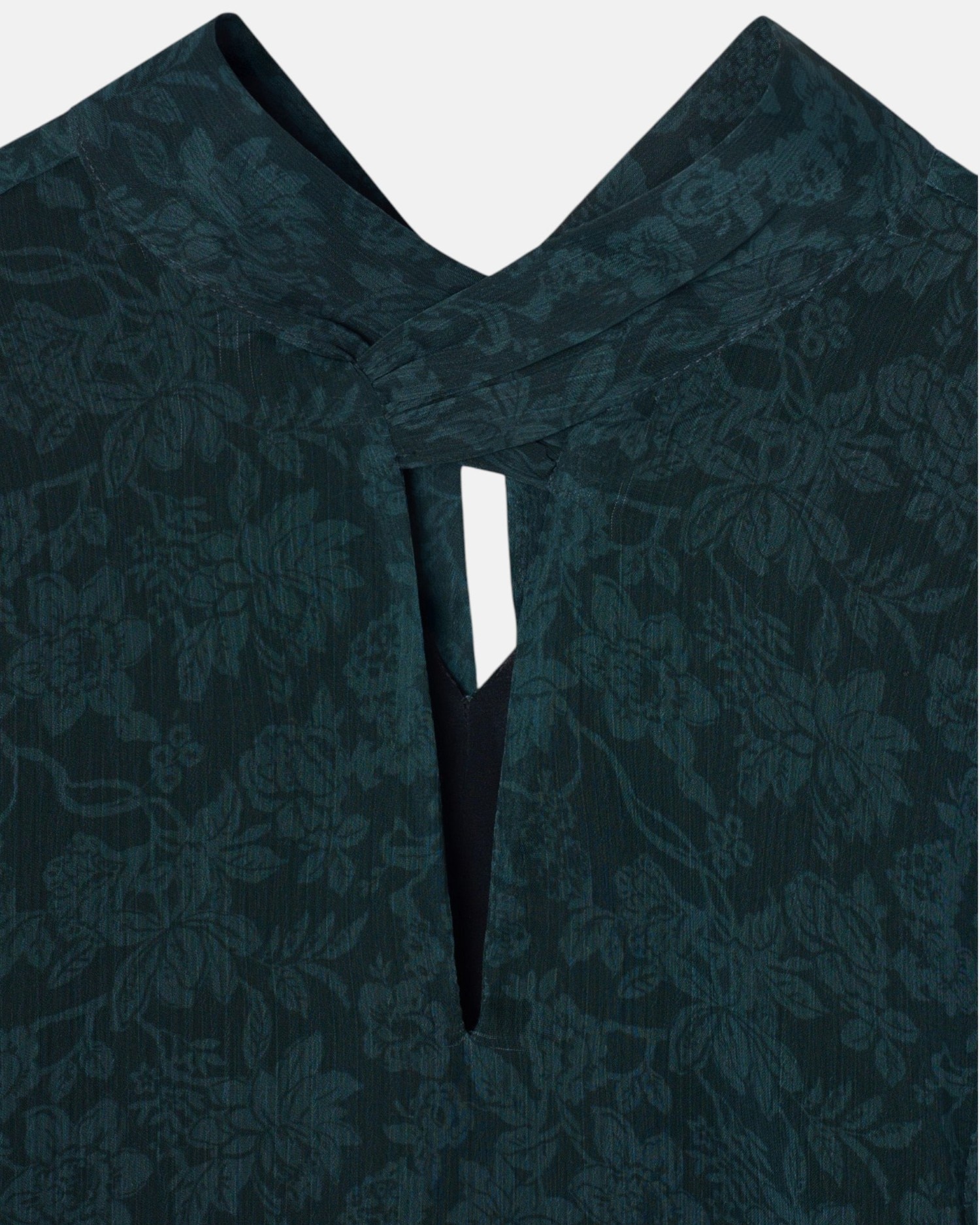 Blusa tira cuello estampado flores - Silbon - Verde Verde-3