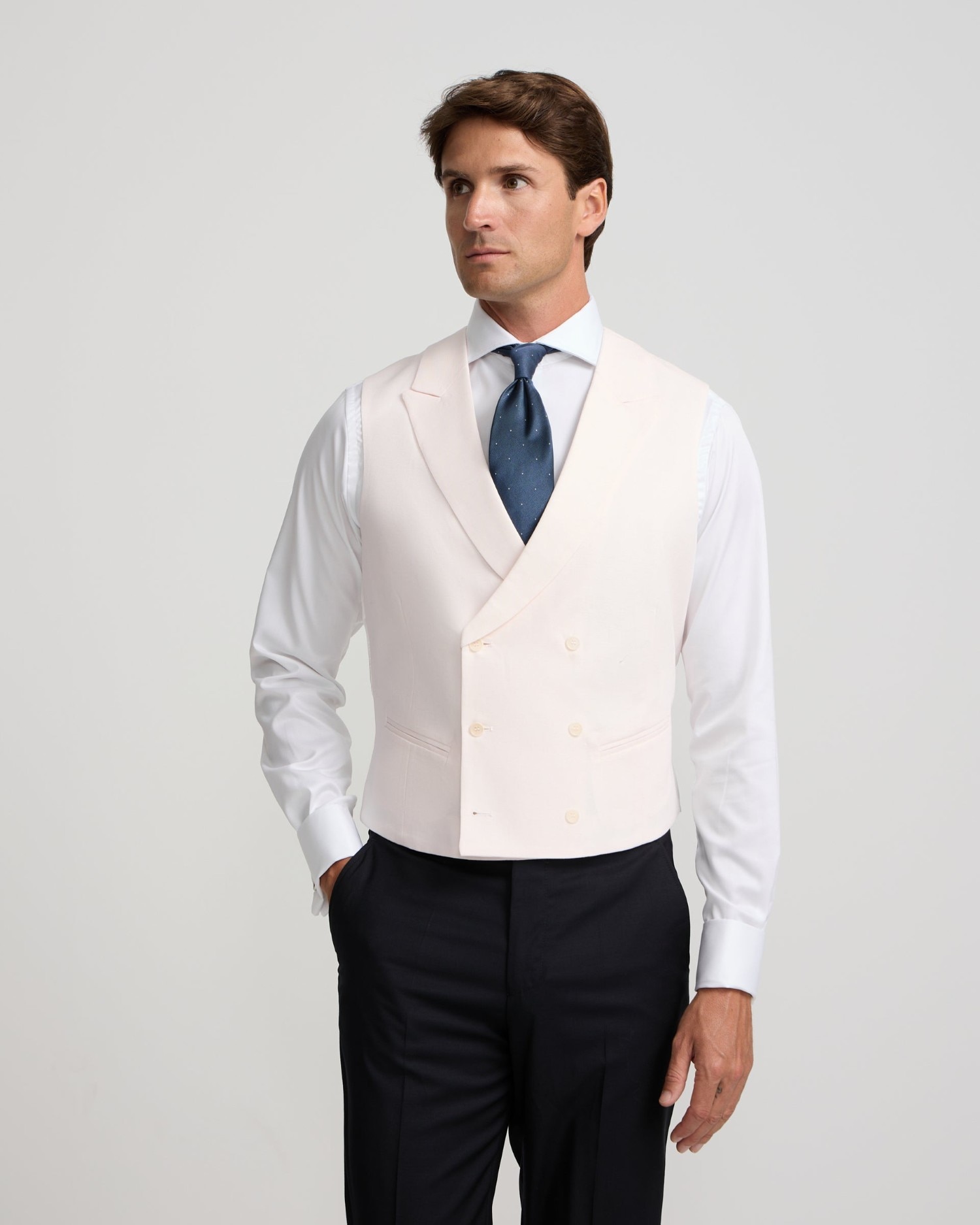 Imagen 0 de Chaleco de chaqué de hombre con doble botonadura Rosa claro