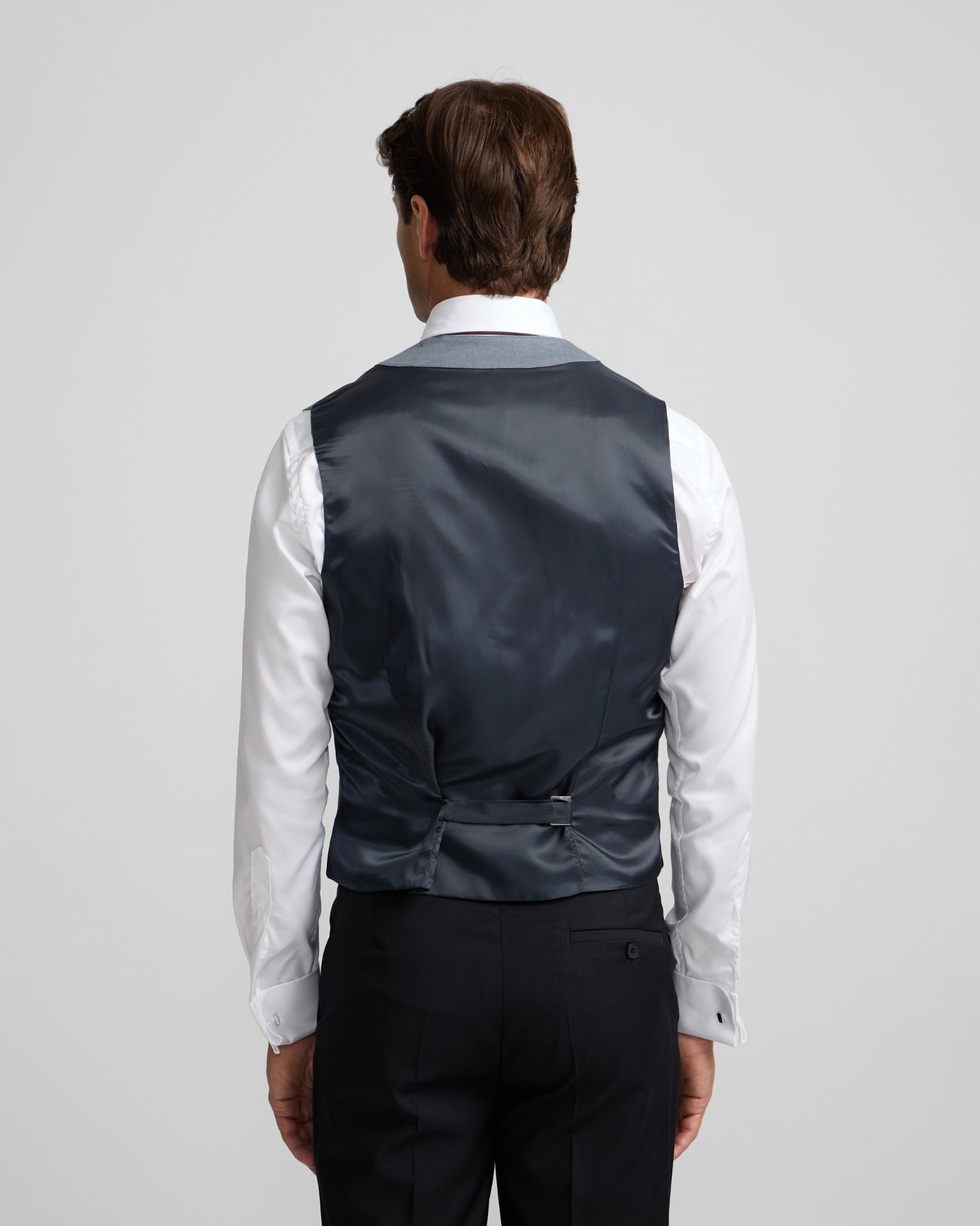 Chaleco de chaqué de hombre con doble botonadura - Silbon - Azul grisáceo Azul grisáceo-2