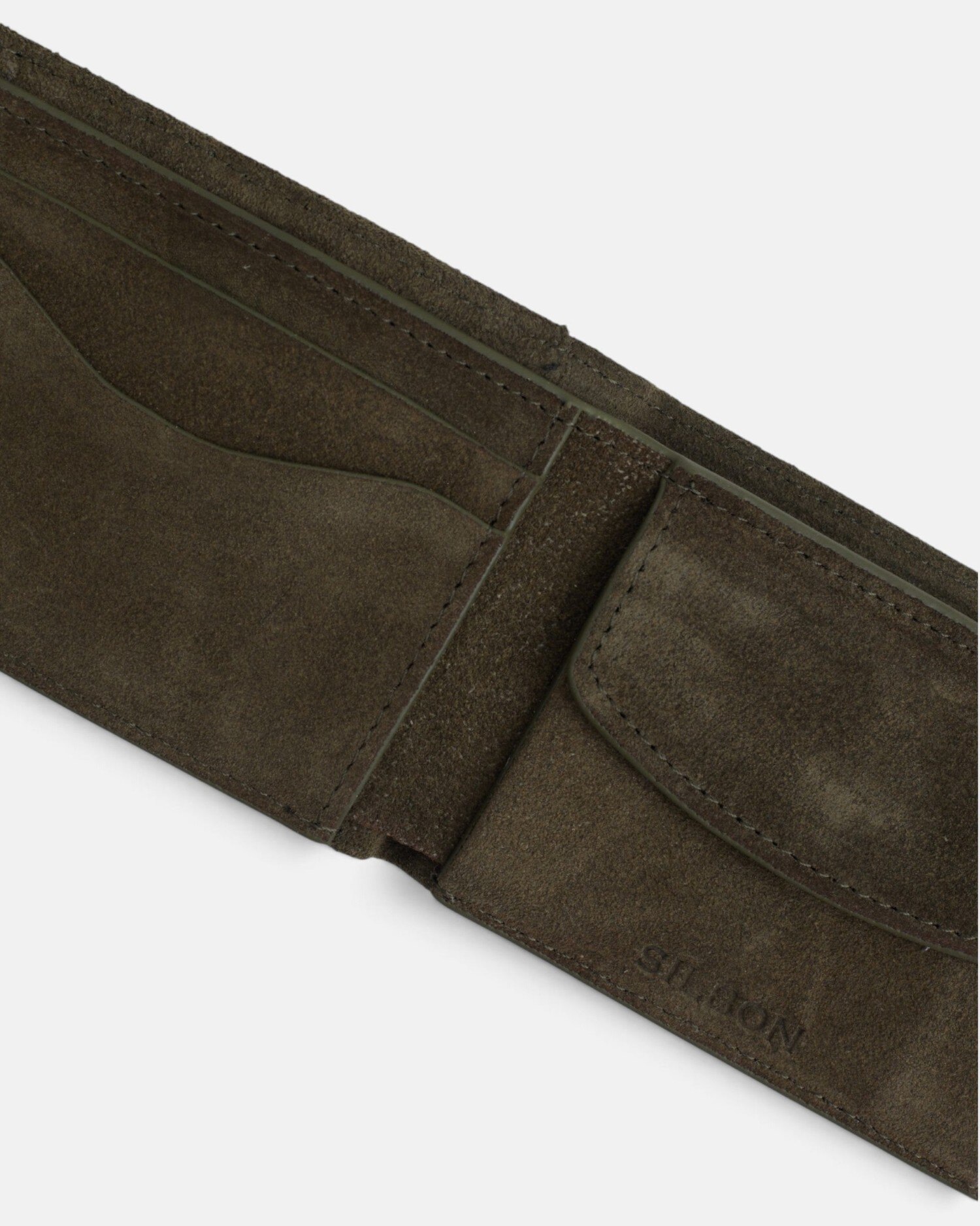 Cartera pequeña serraje geométrico - Silbon - Verde Verde-2
