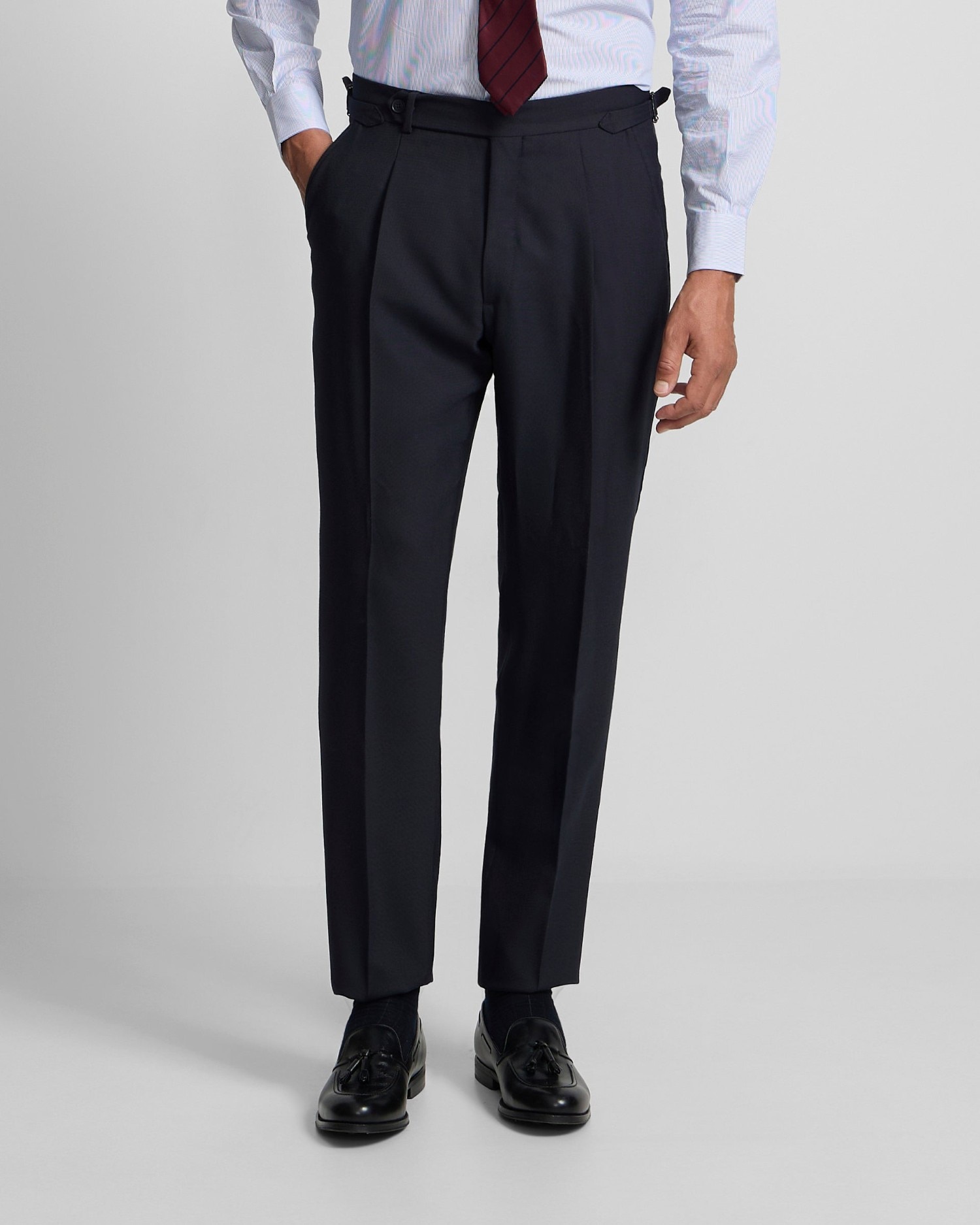Imagen 3 de Pantalón de vestir de hombre con pinzas - Silbon - Azul marino Azul marino
