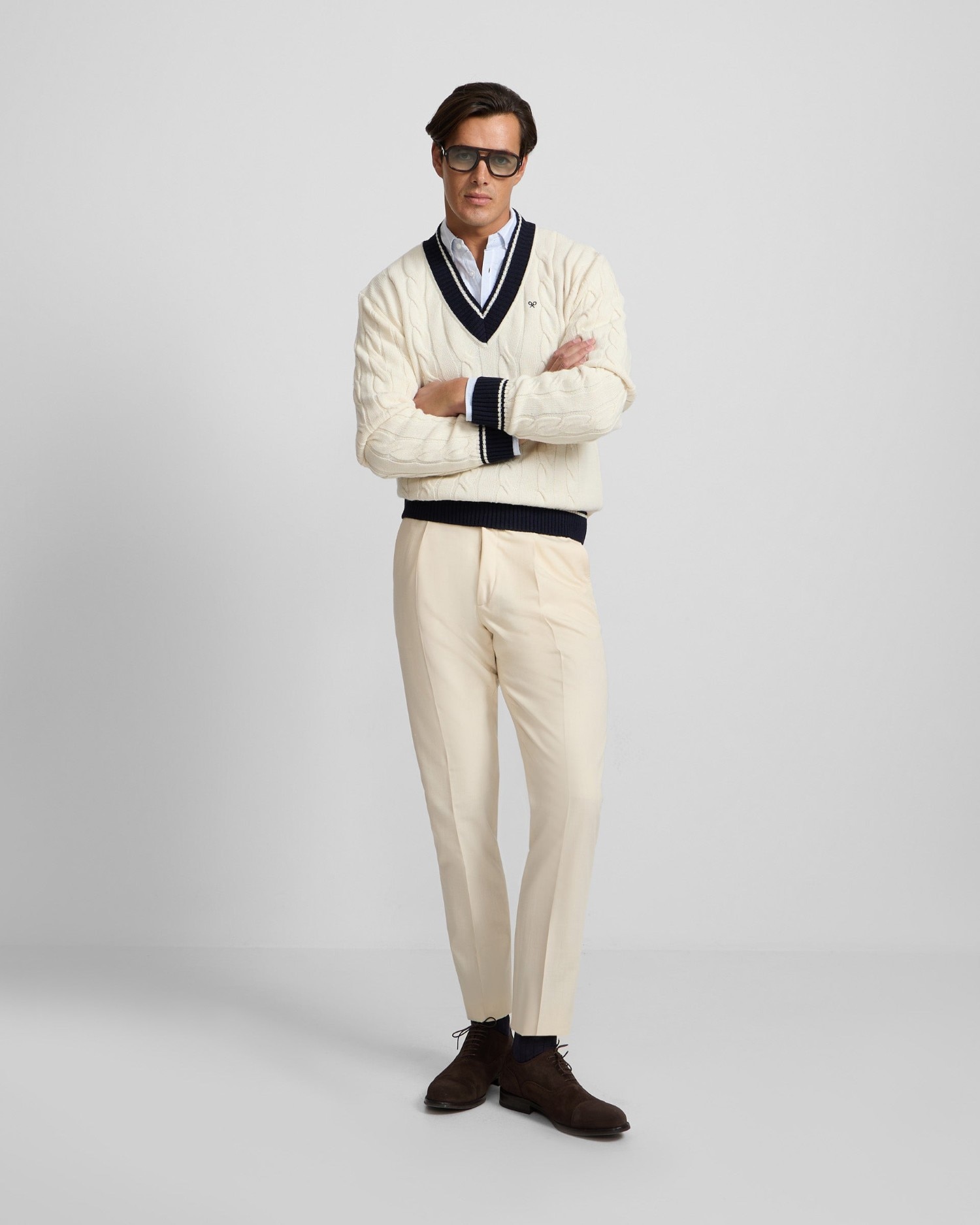 Imagen 1 de Pantalón de vestir de hombre con pinzas - Silbon - Beige Beige