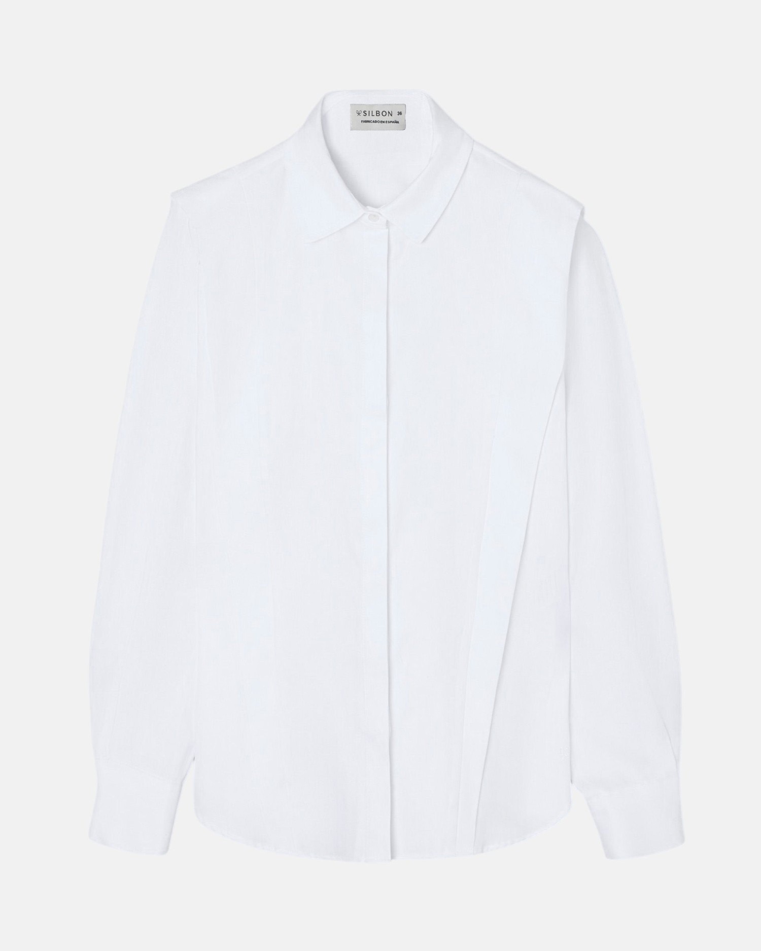 Camisa estructurada espiga - Silbon - Blanco Blanco-5
