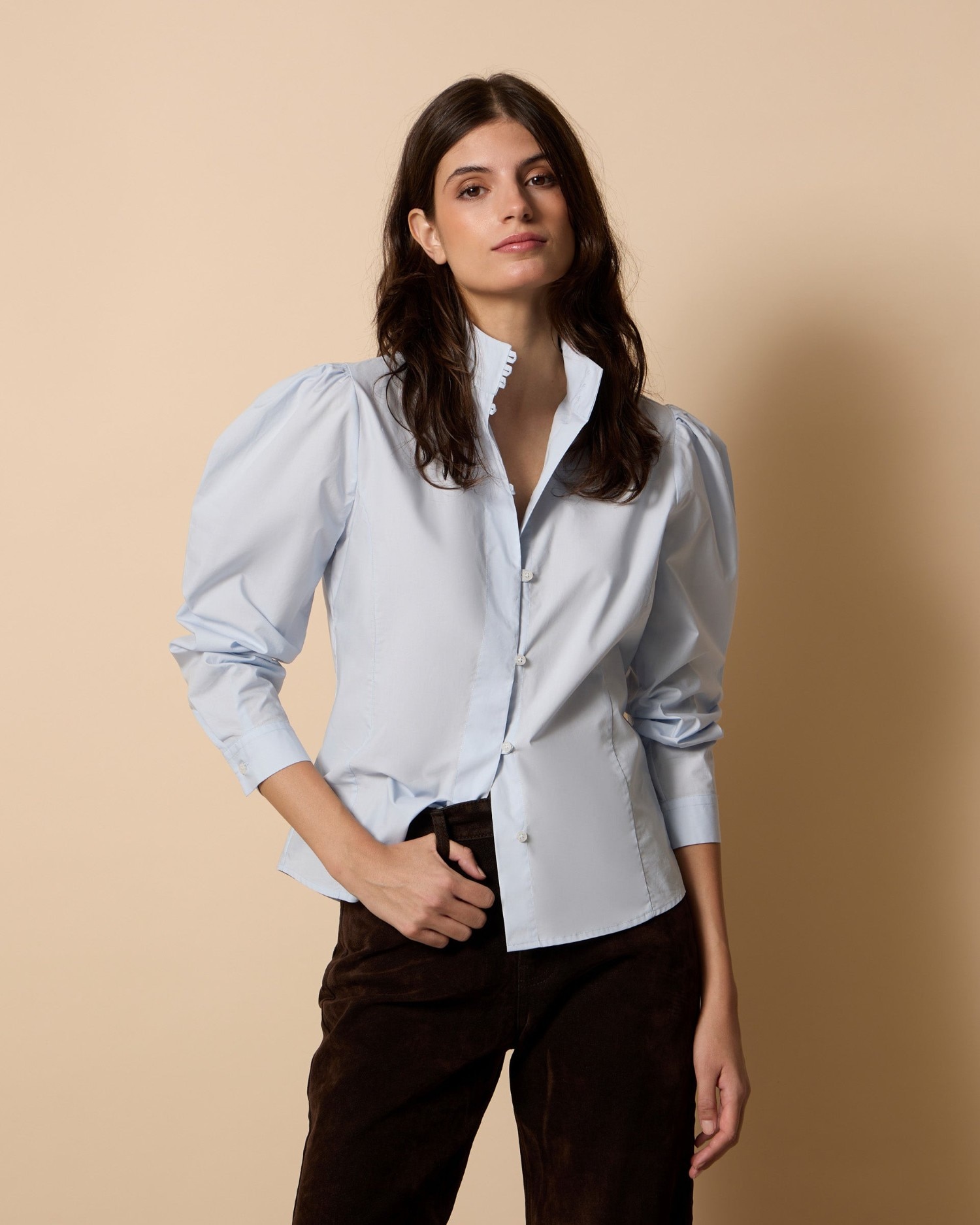 Imagen 1 de Camisa unique cuello alto - Silbon - Azul Azul
