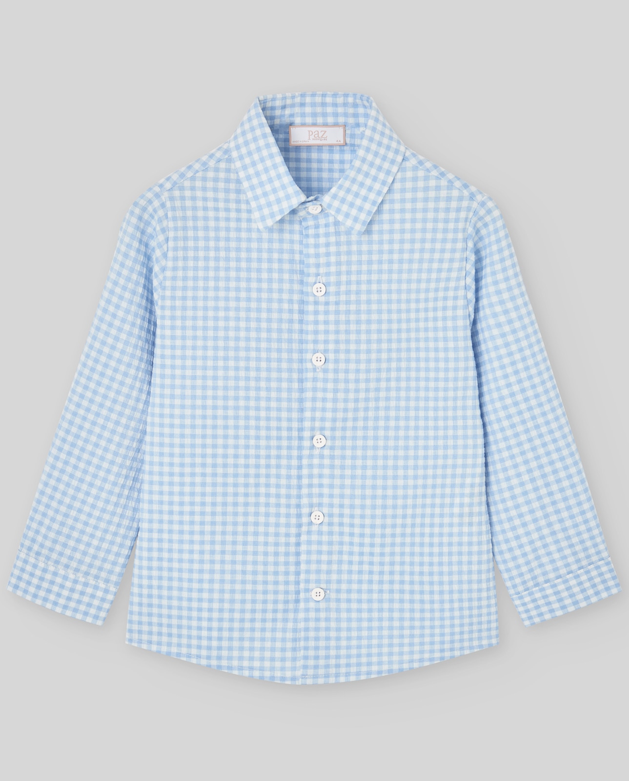 Camisa de niño de cuadrito vichy colección Ánade